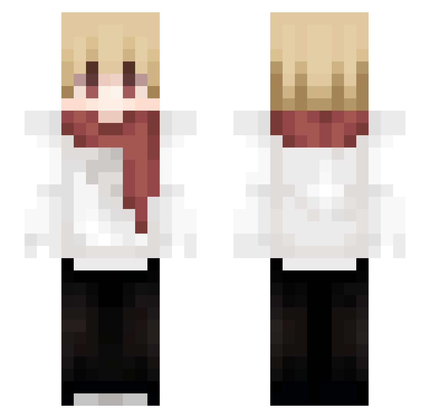 qhughes Minecraft skin, front and back view