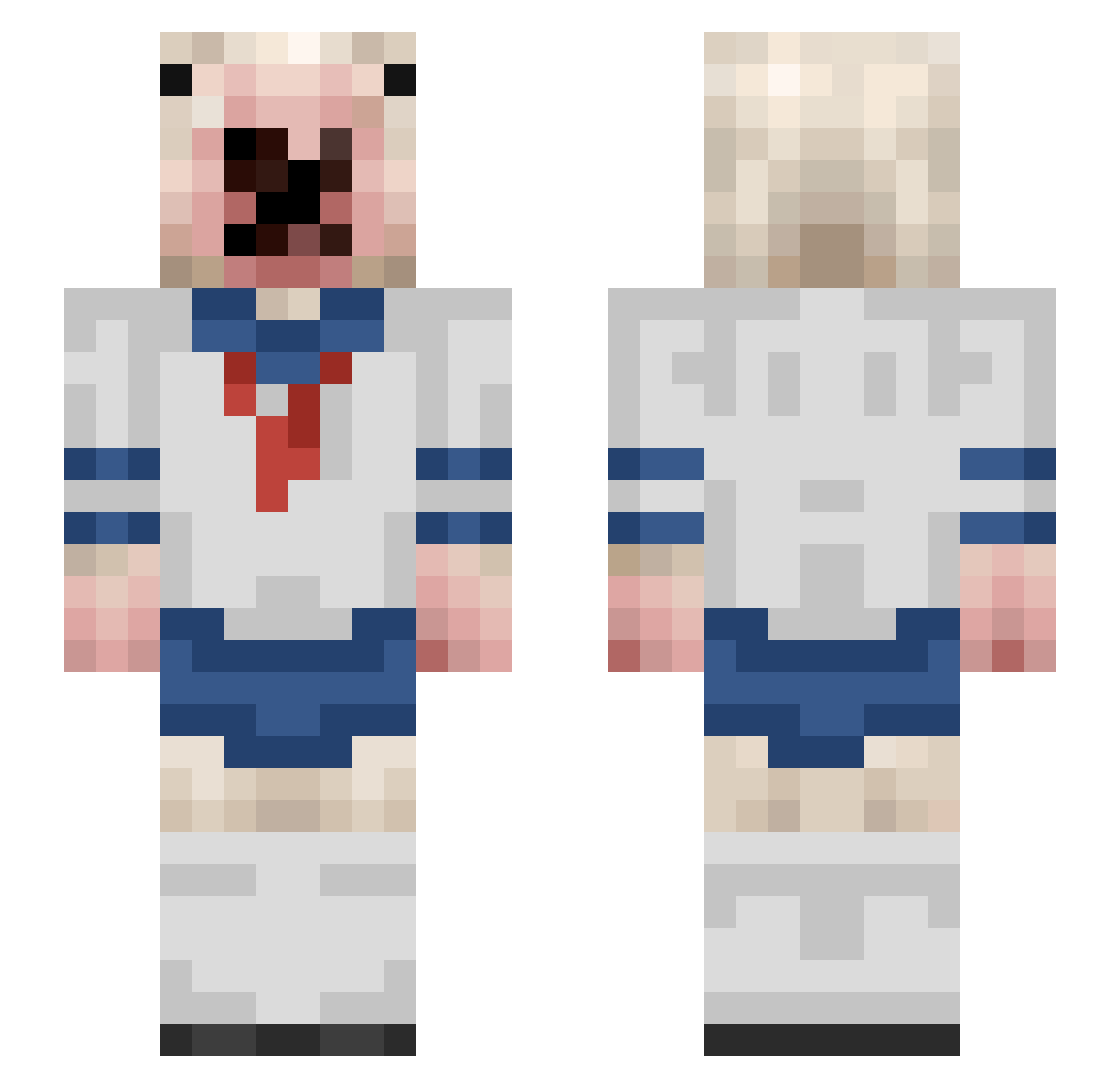 Conquerings Minecraft skin, front and back view