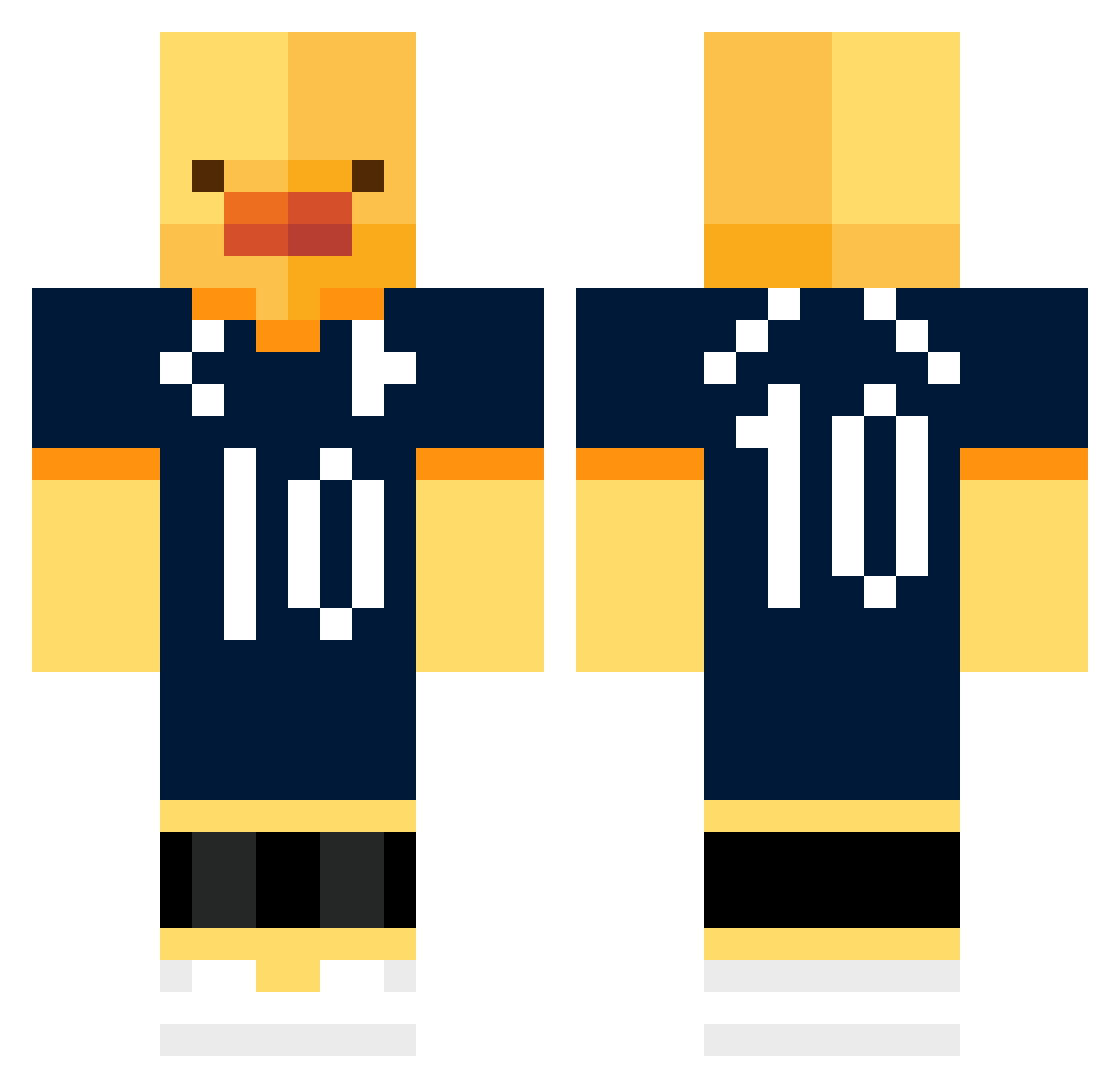 diplomoceras Minecraft skin, front and back view