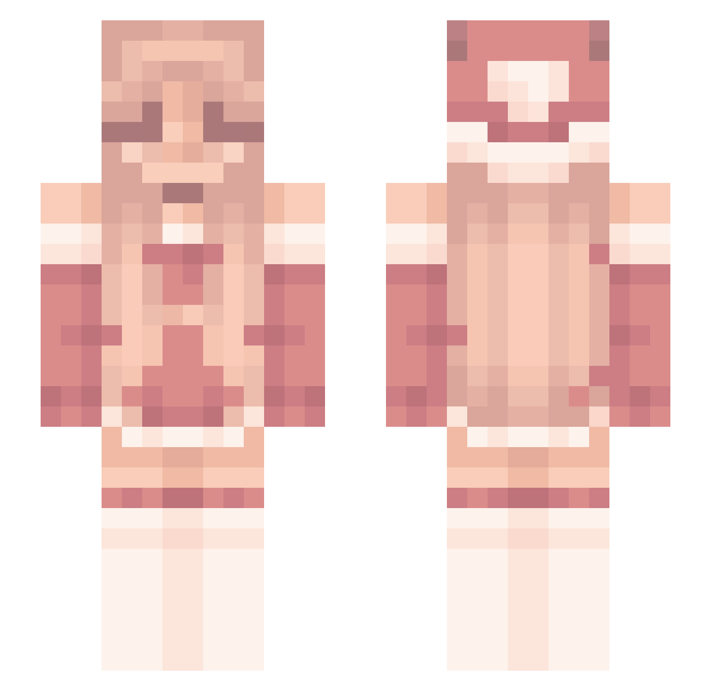 pxpertow Minecraft skin, front and back view