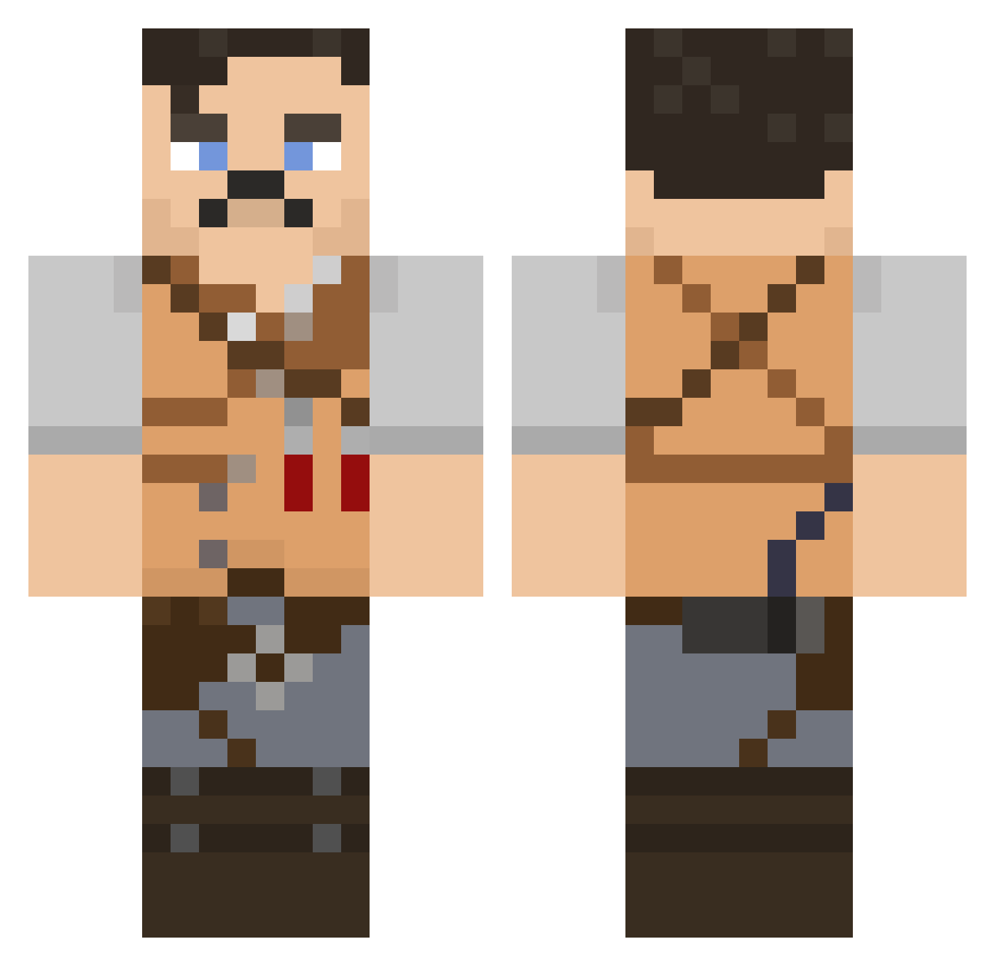 izyll Minecraft skin, front and back view