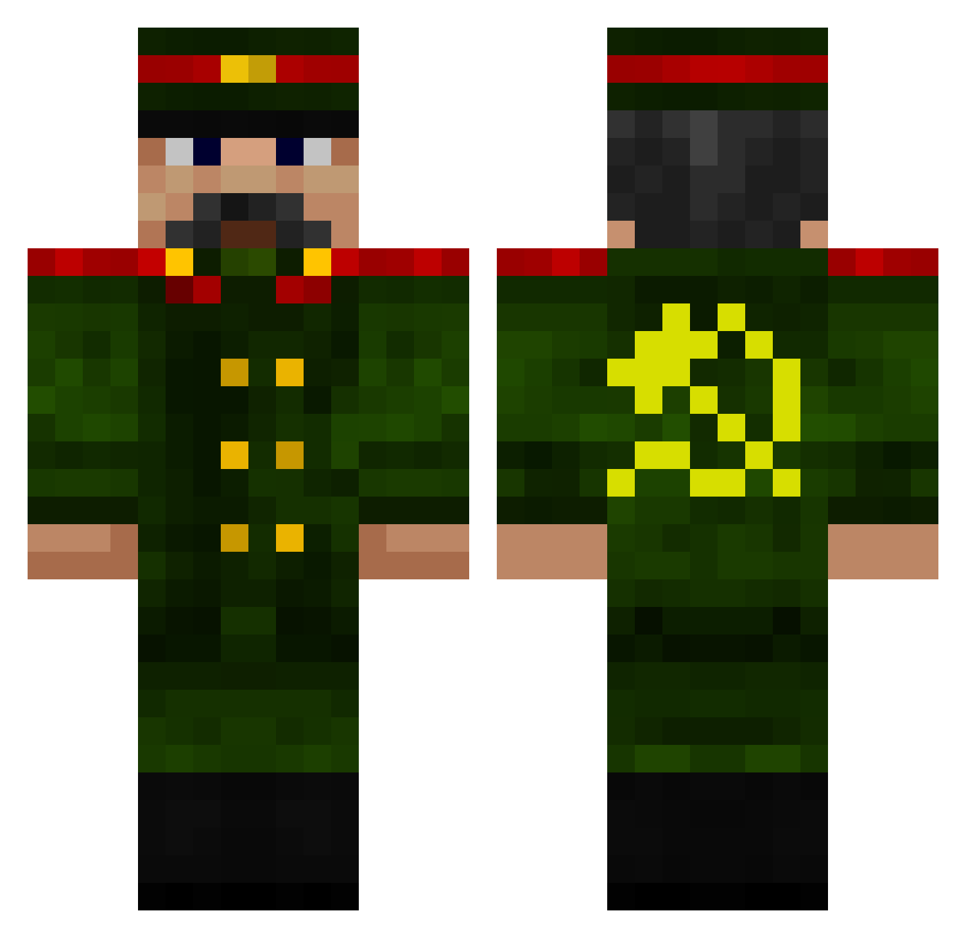 COBI56 Minecraft skin, front and back view