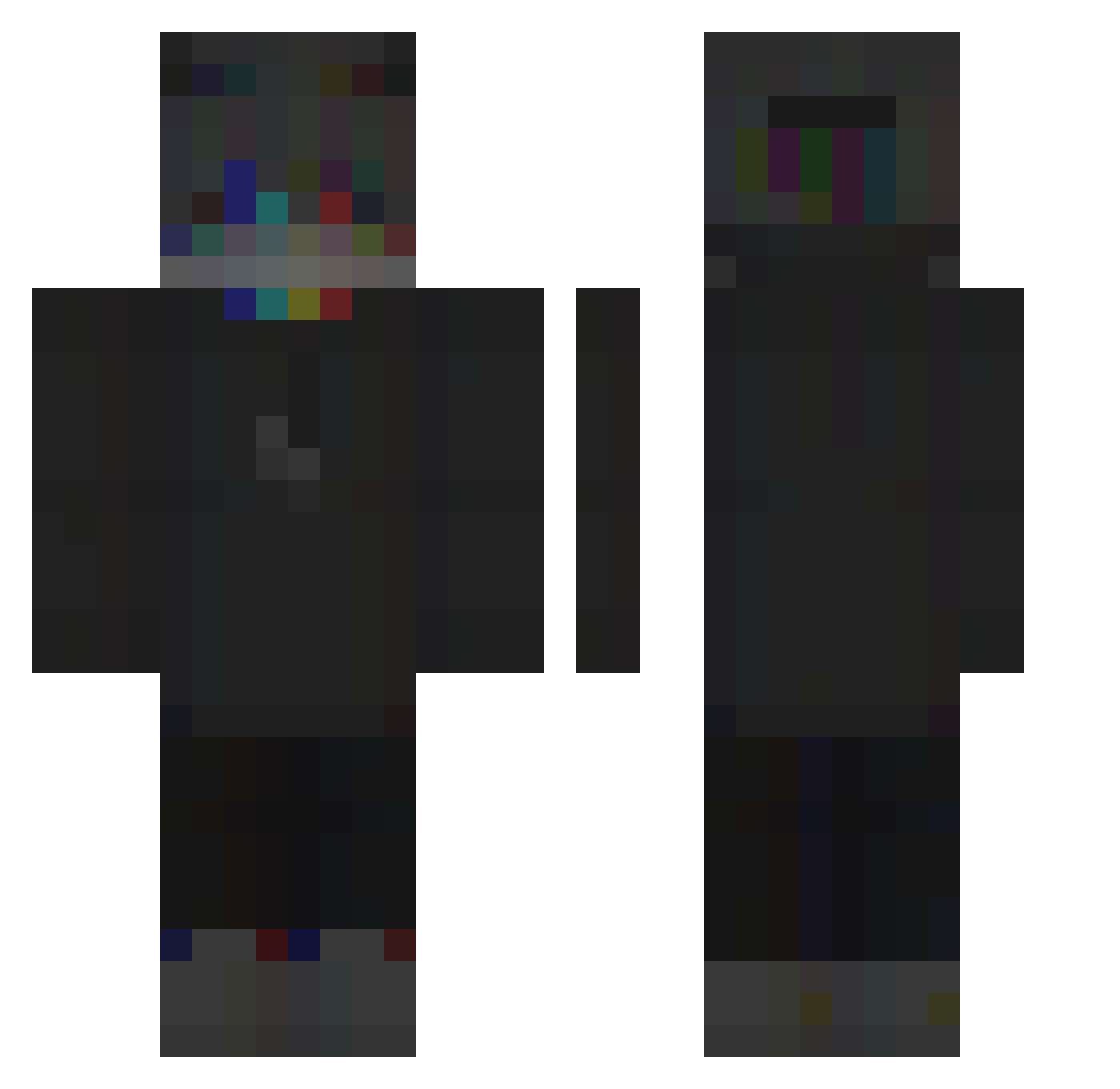 SanDrez Minecraft skin, front and back view