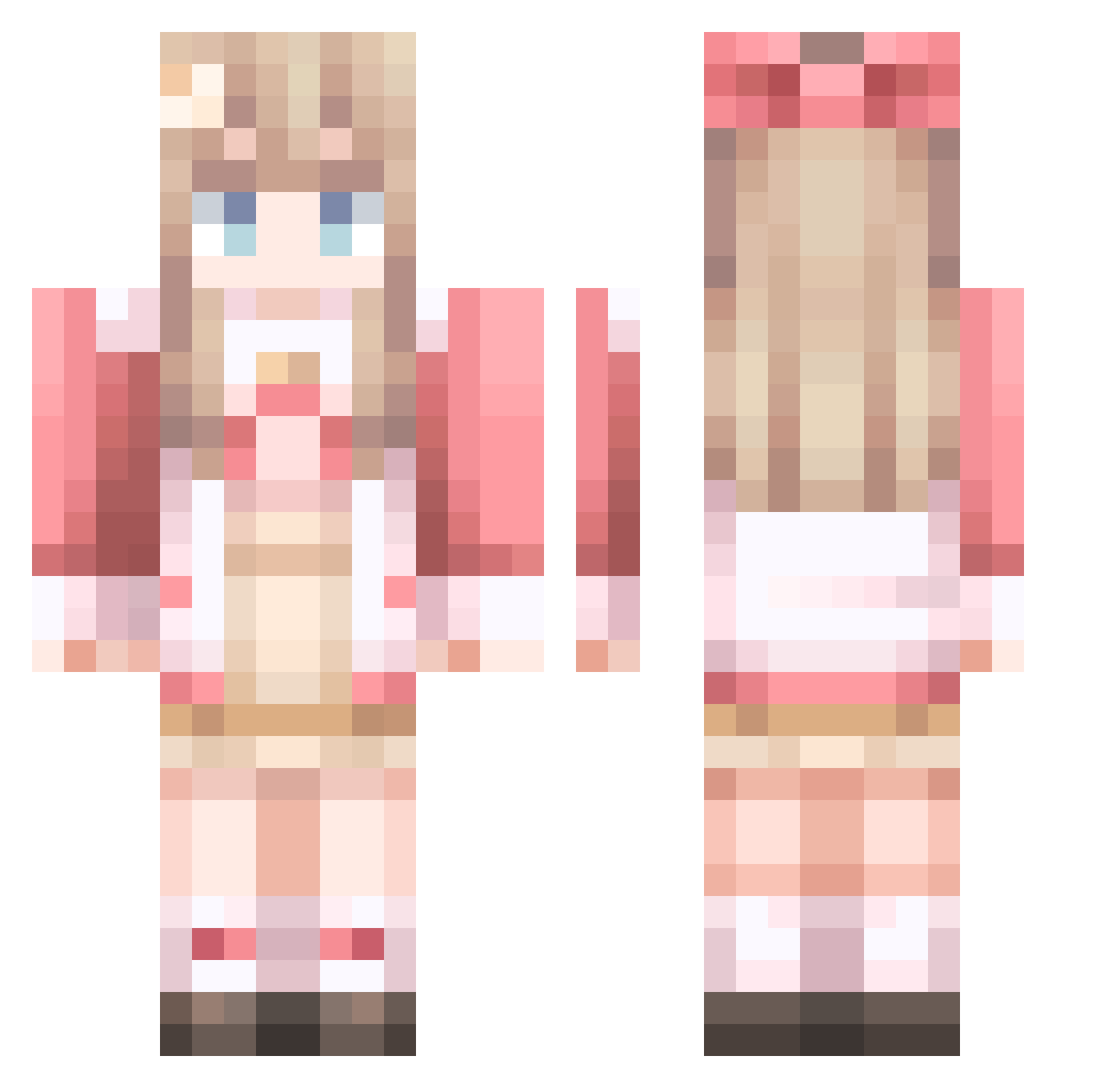 V_Celeste Minecraft skin, front and back view