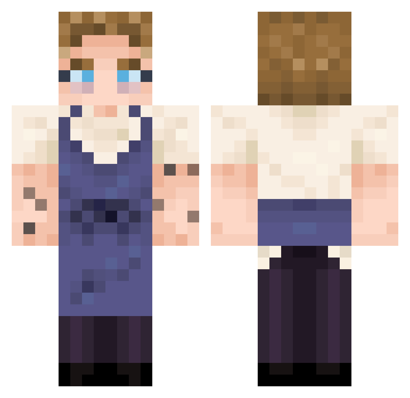 Ochrogaster Minecraft skin, front and back view