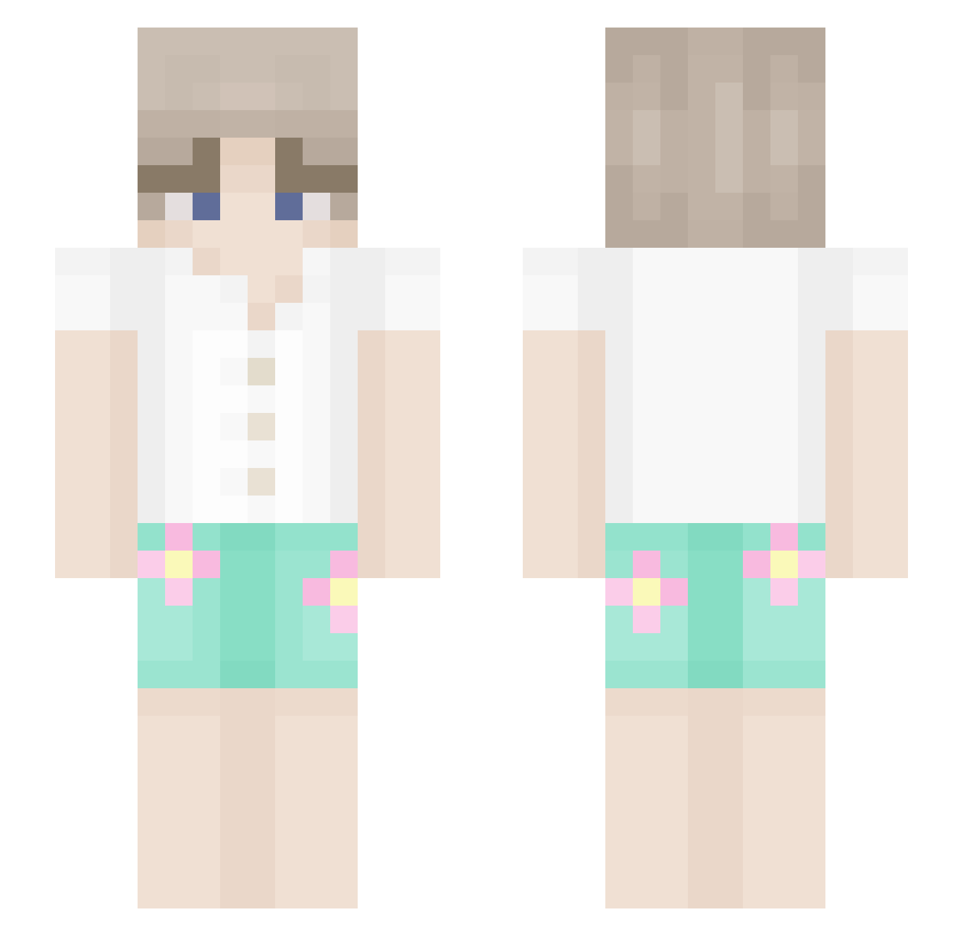 Caskay Minecraft skin, front and back view