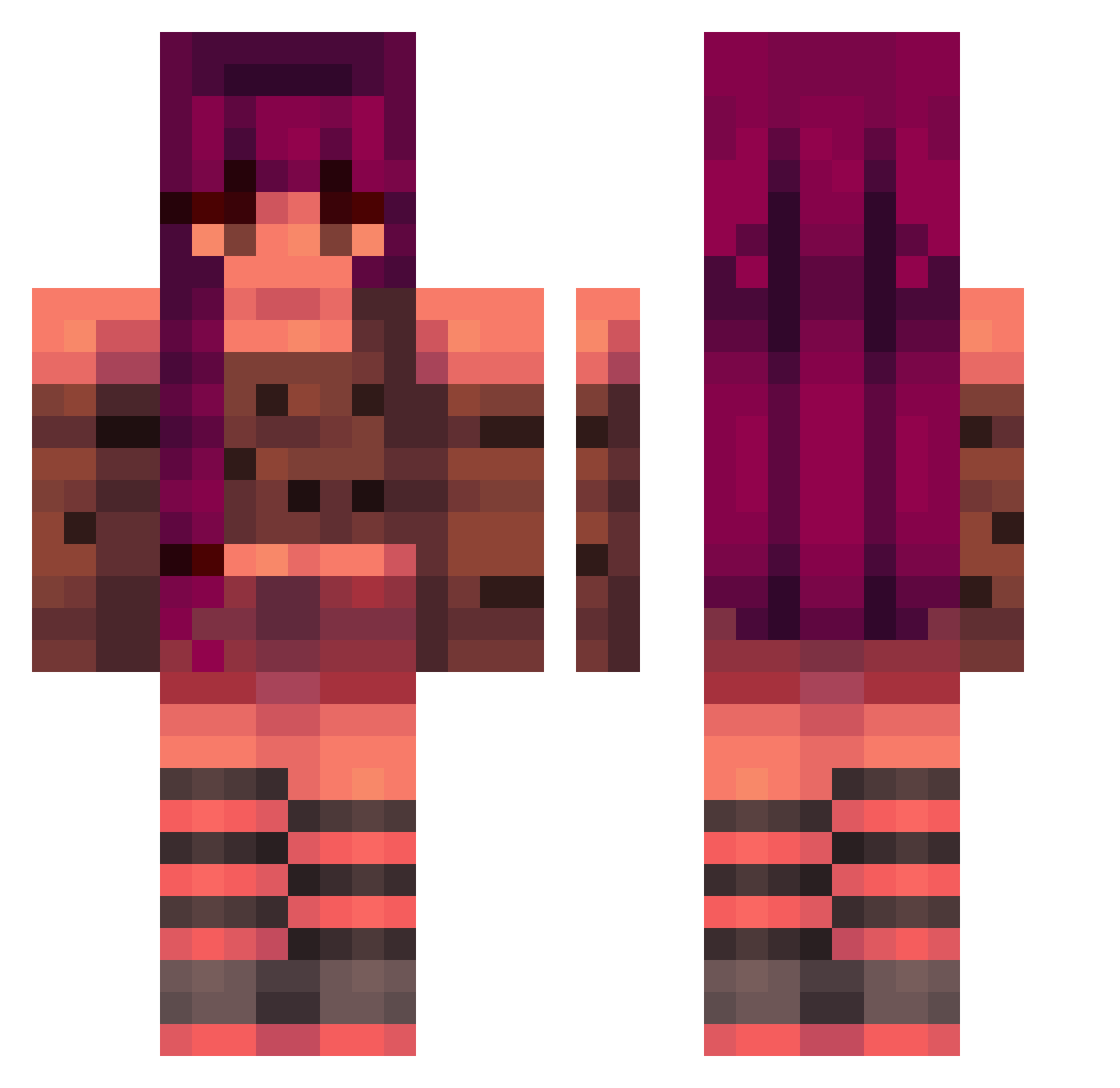 Pomerium Minecraft skin, front and back view