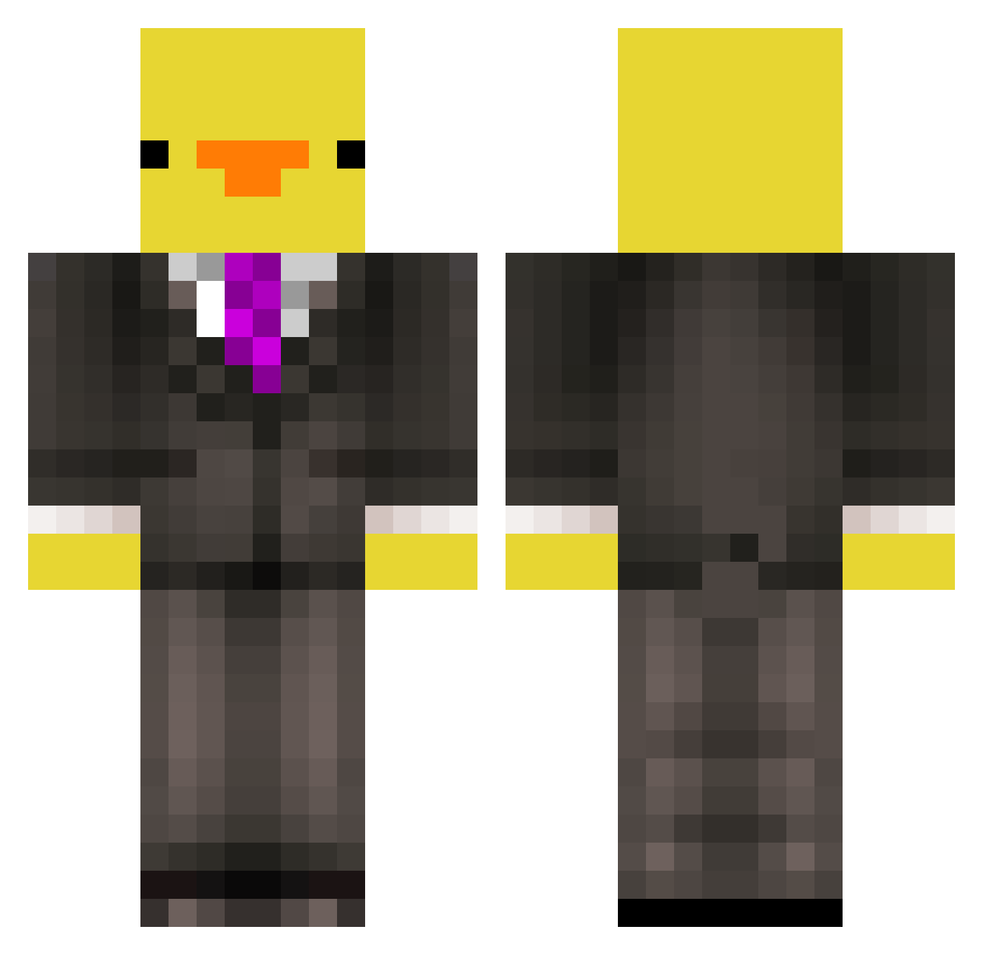 Shootie Minecraft skin, front and back view