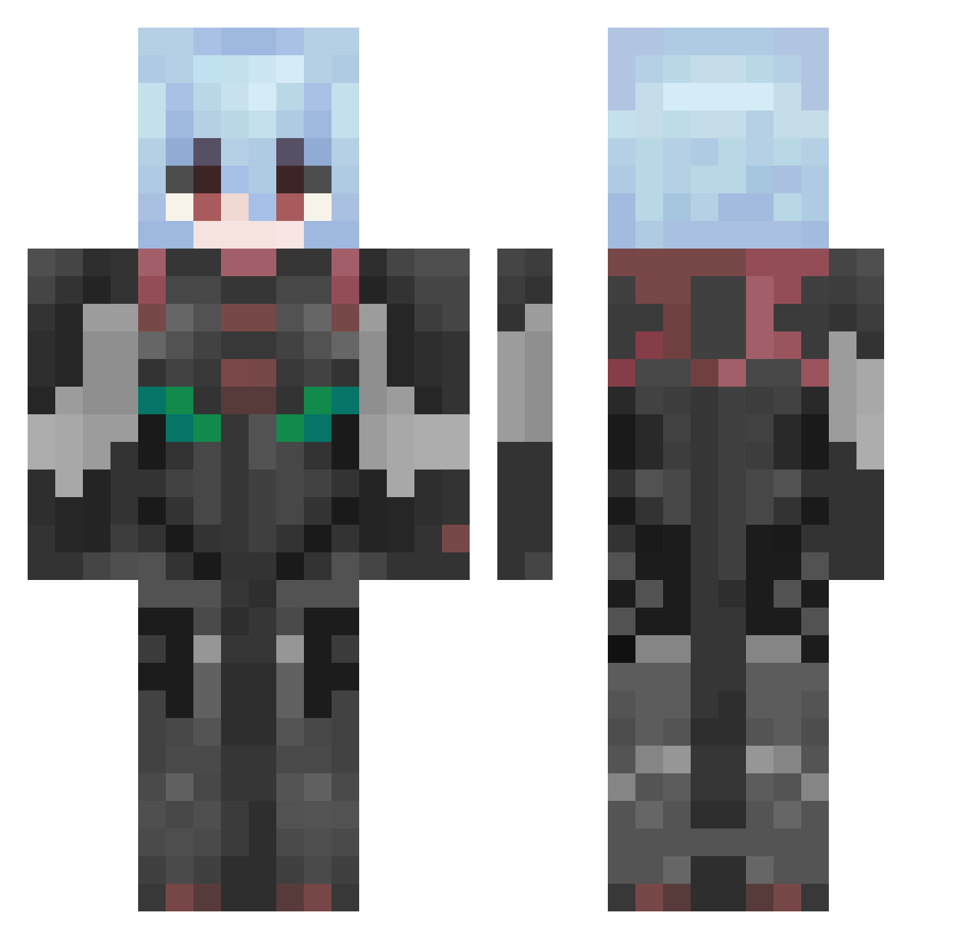 Lion_Tsuky Minecraft skin, front and back view