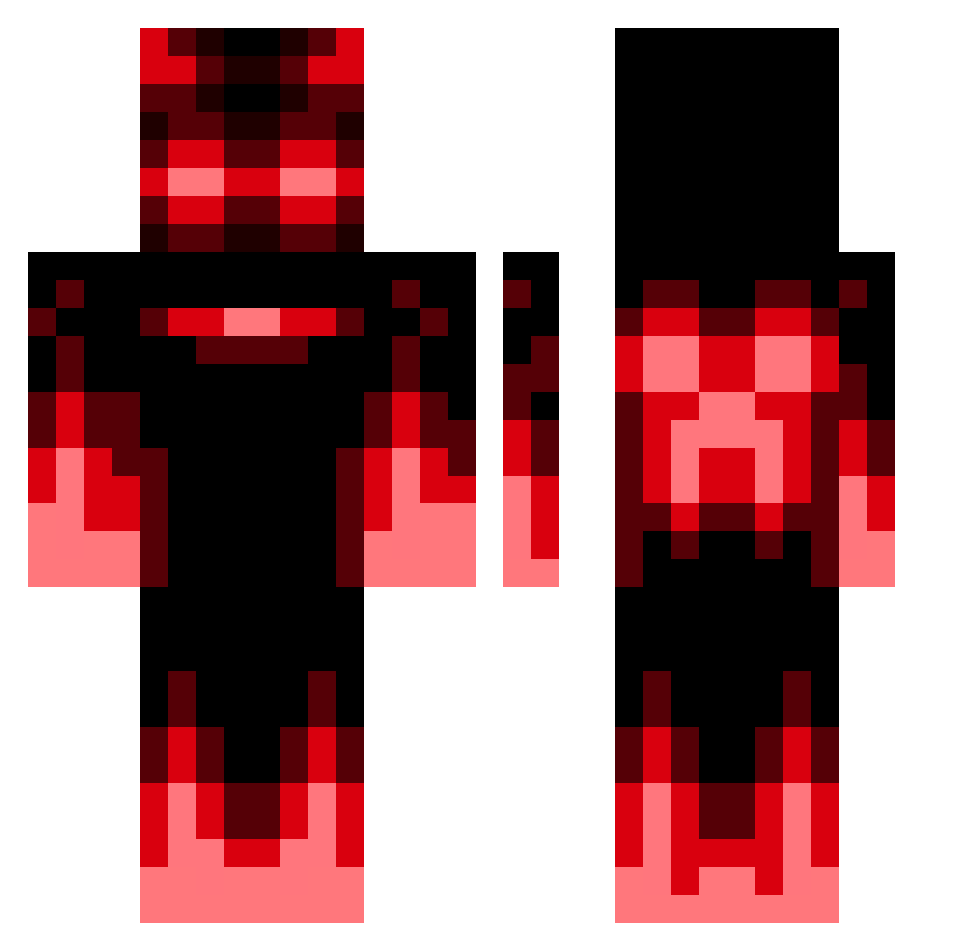 zevsam Minecraft skin, front and back view