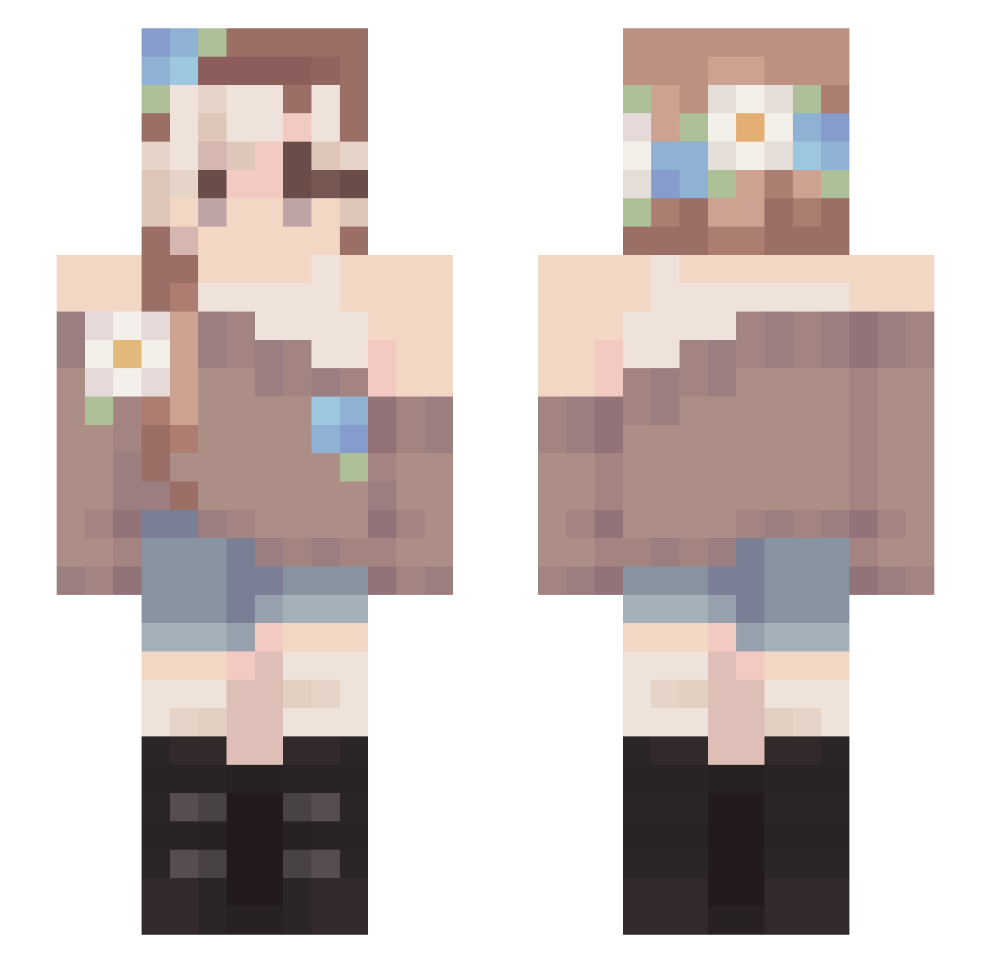 shilo9 Minecraft skin, front and back view