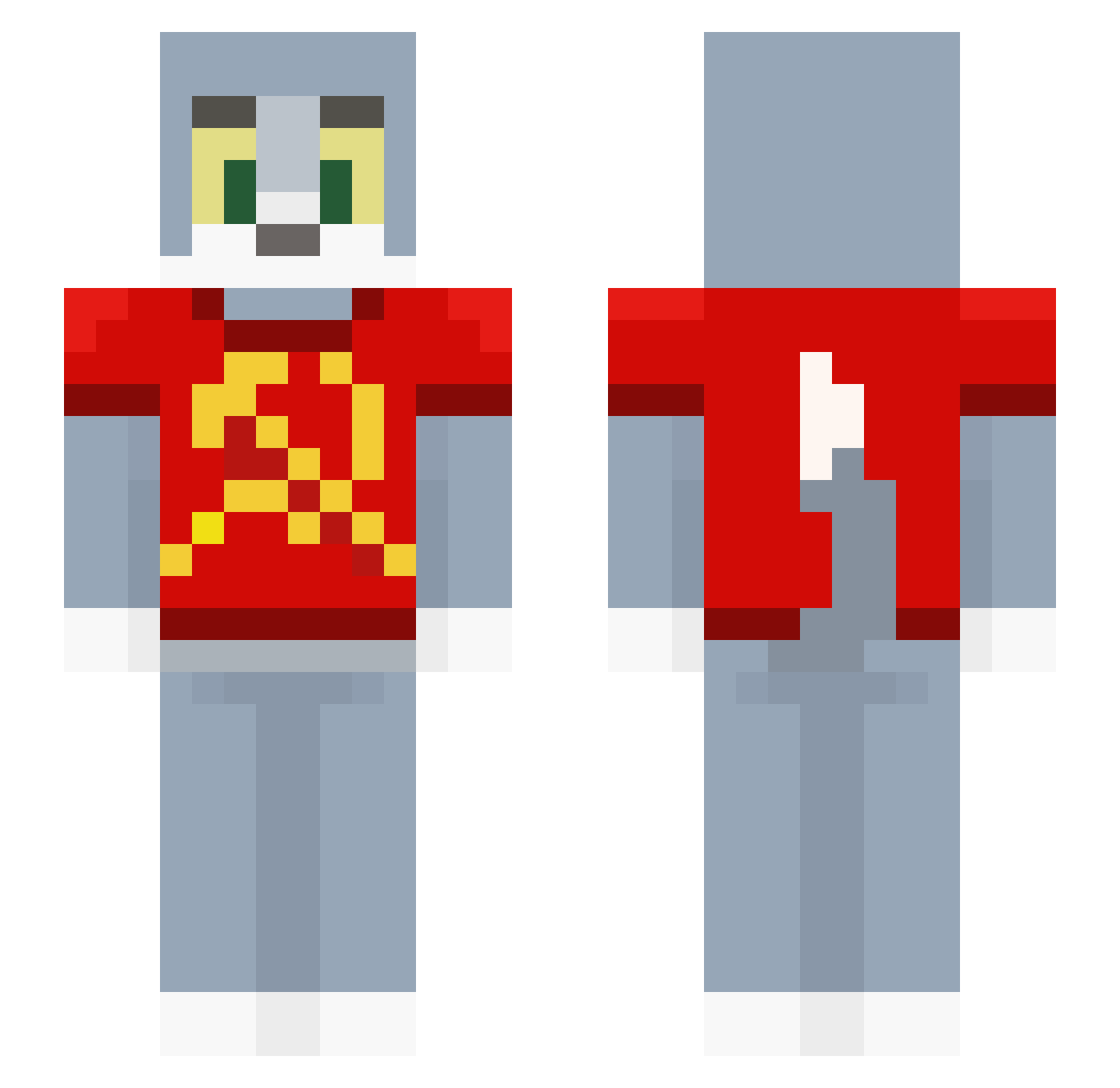 GataComunista Minecraft skin, front and back view