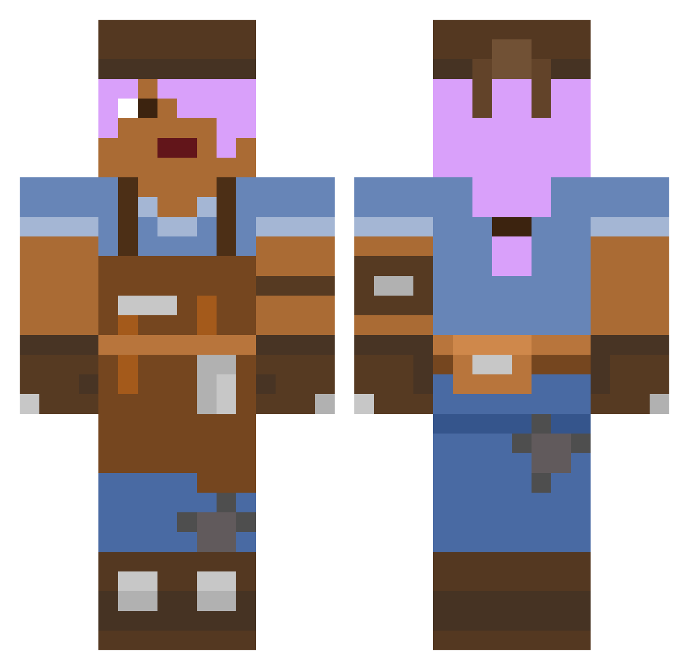 L0okie Minecraft skin, front and back view