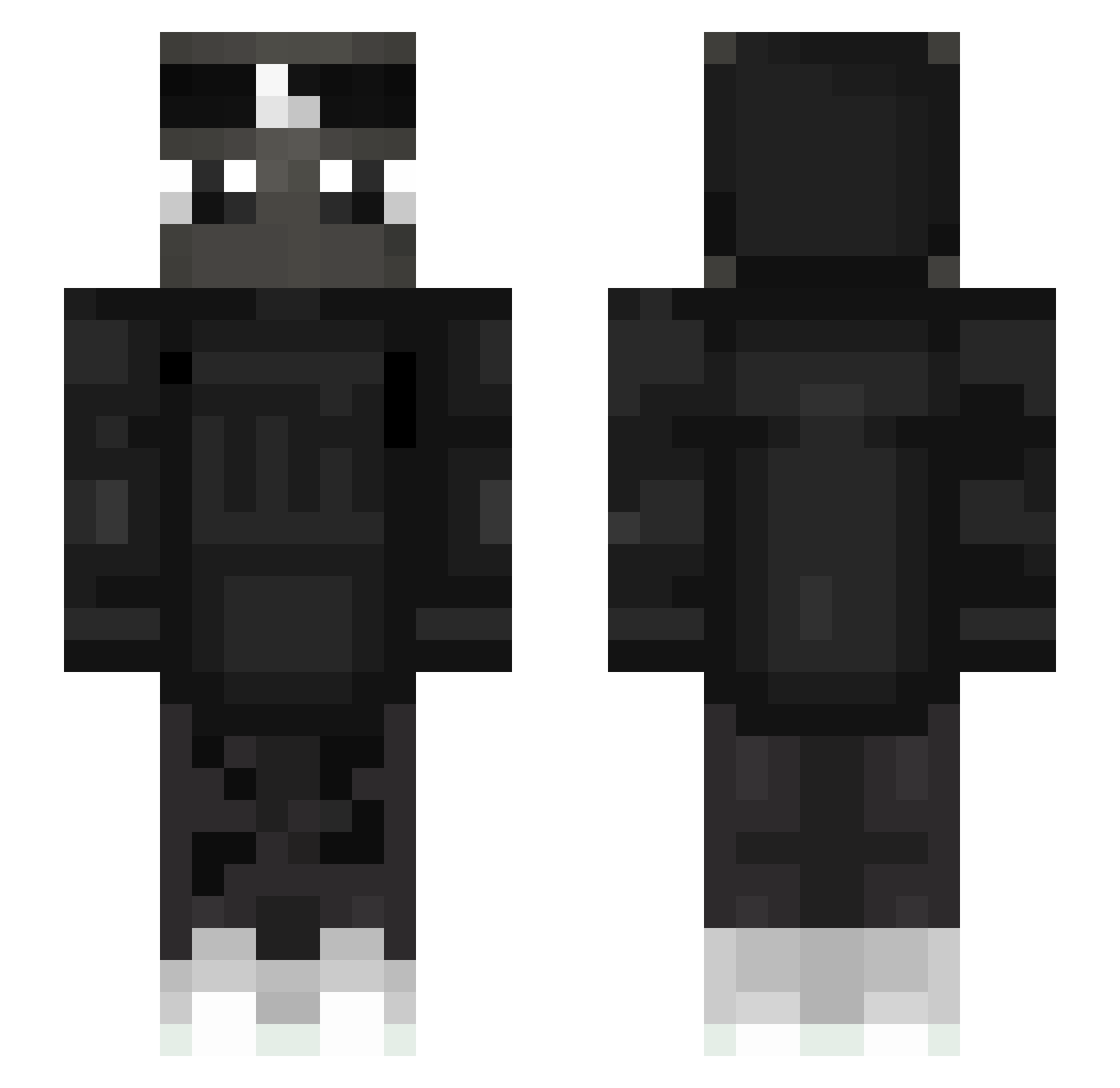 Rentagon Minecraft skin, front and back view