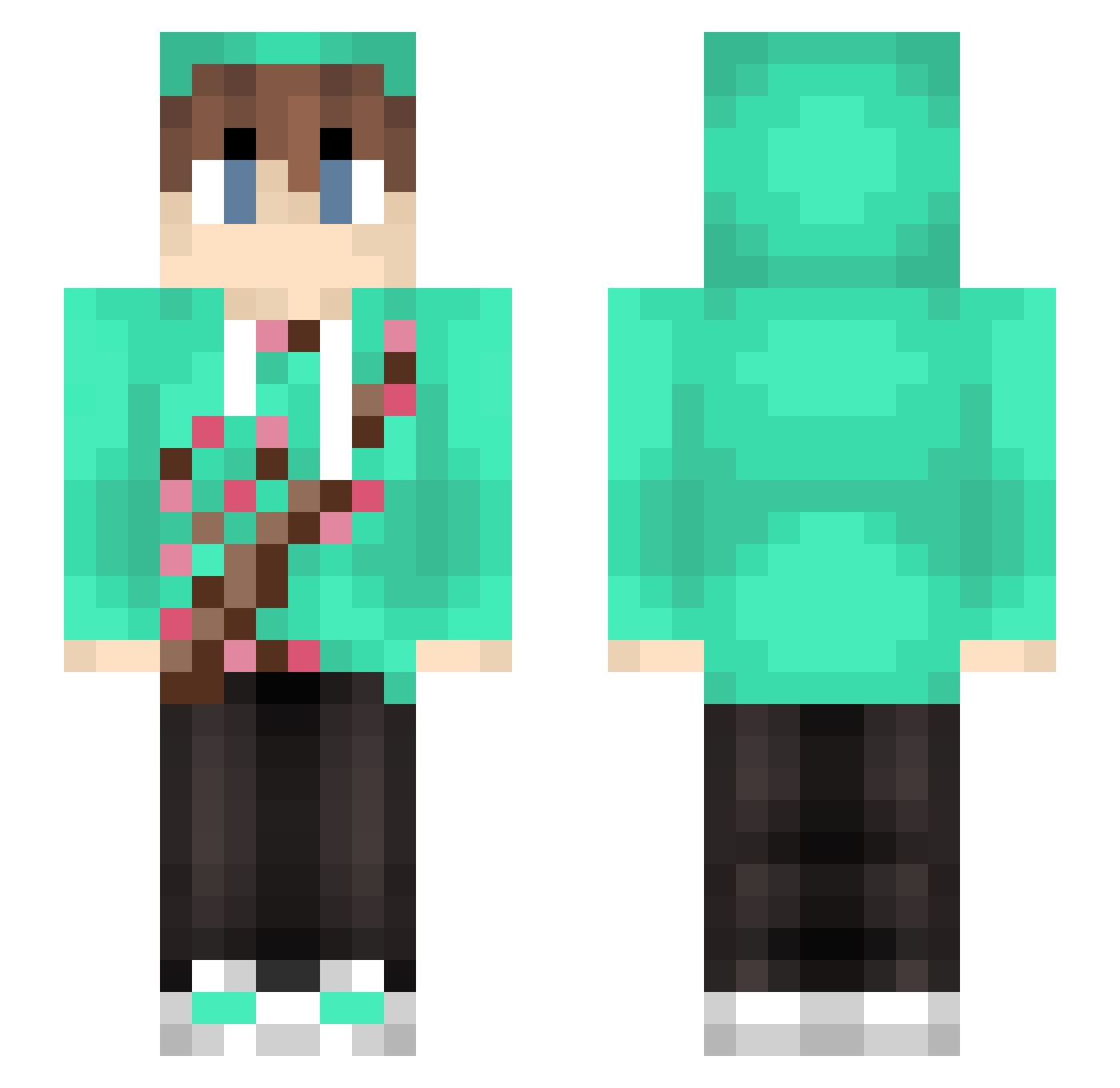 DuskStar Minecraft skin, front and back view