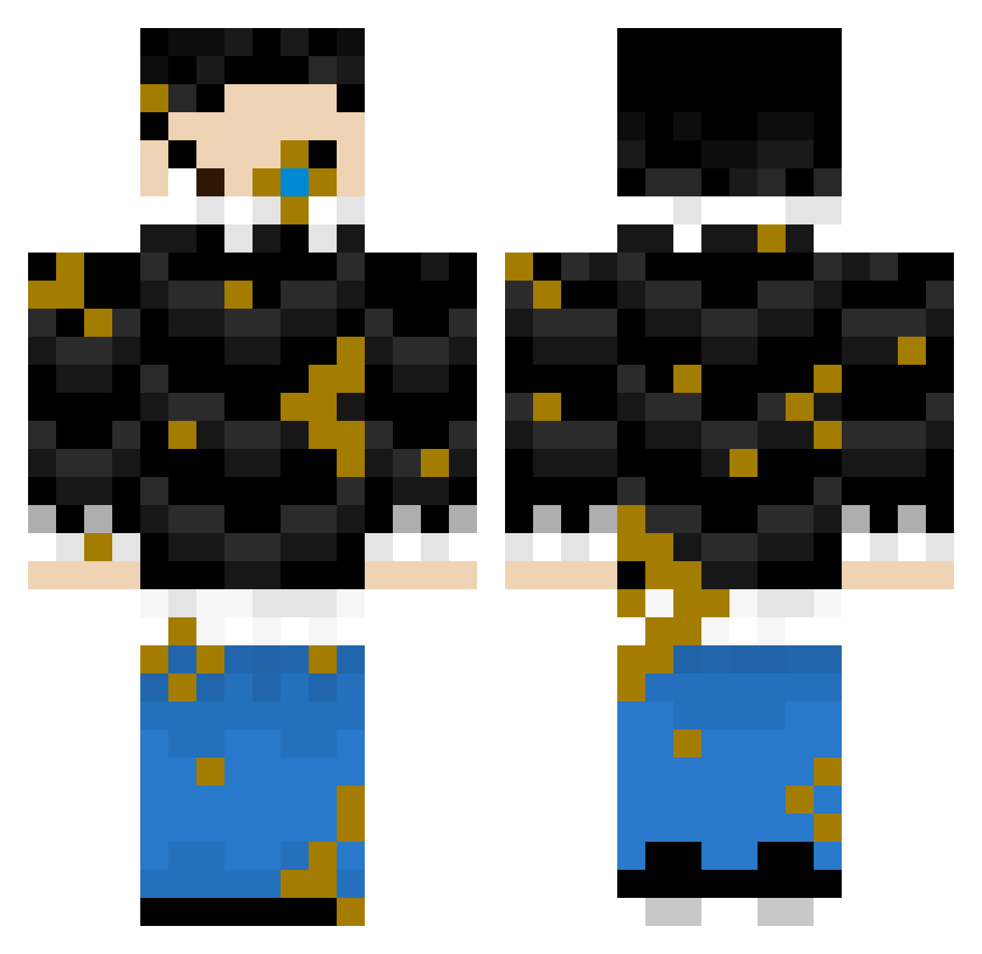 PreeisFD Minecraft skin, front and back view