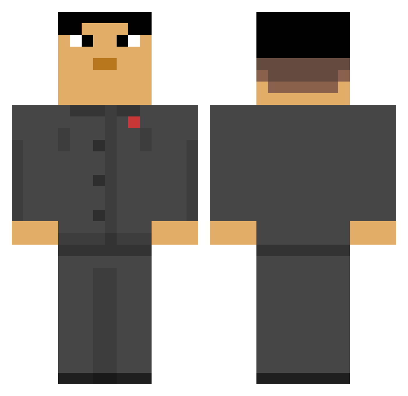 Ayetrey Minecraft skin, front and back view