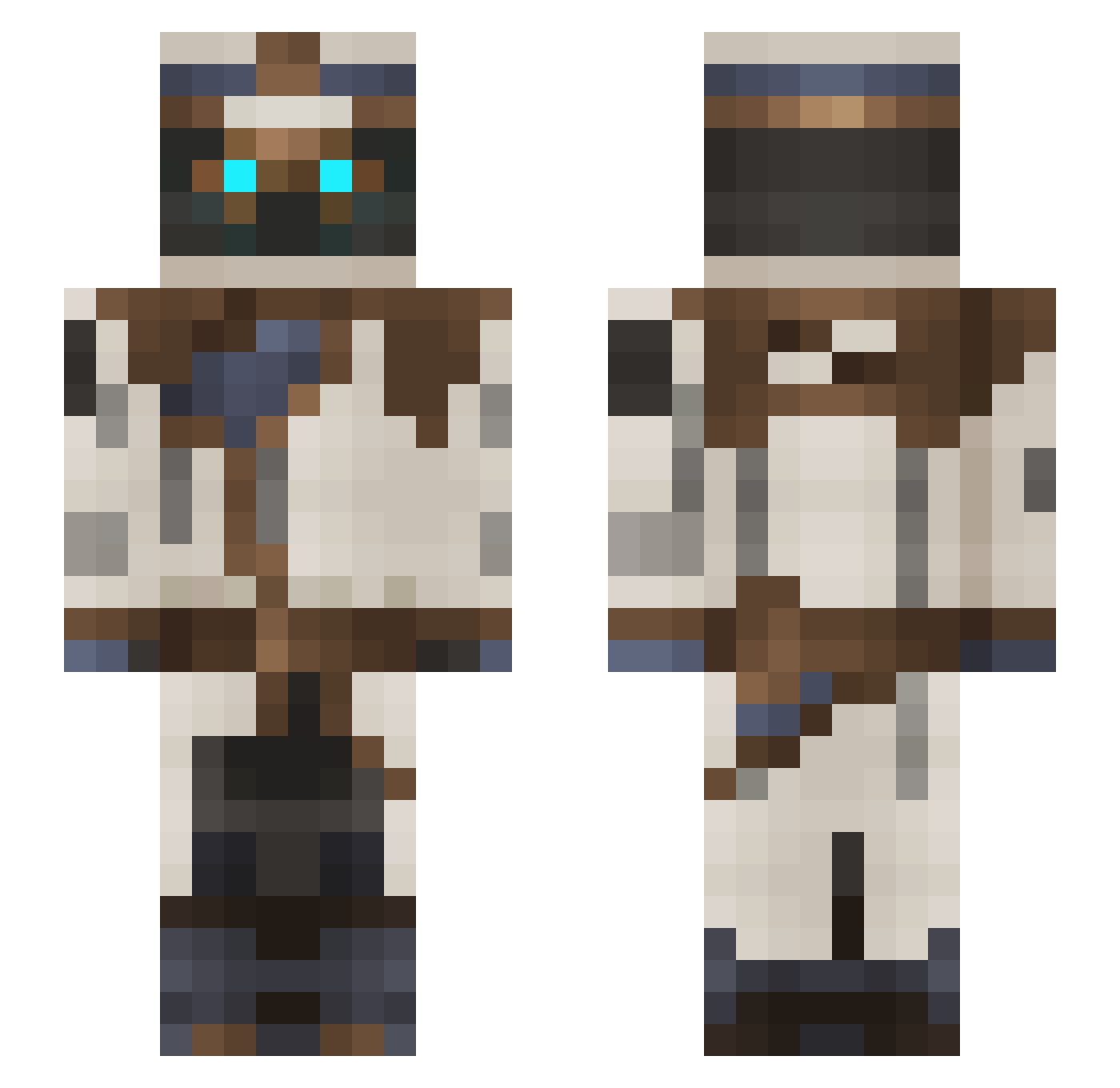 nanatjo Minecraft skin, front and back view