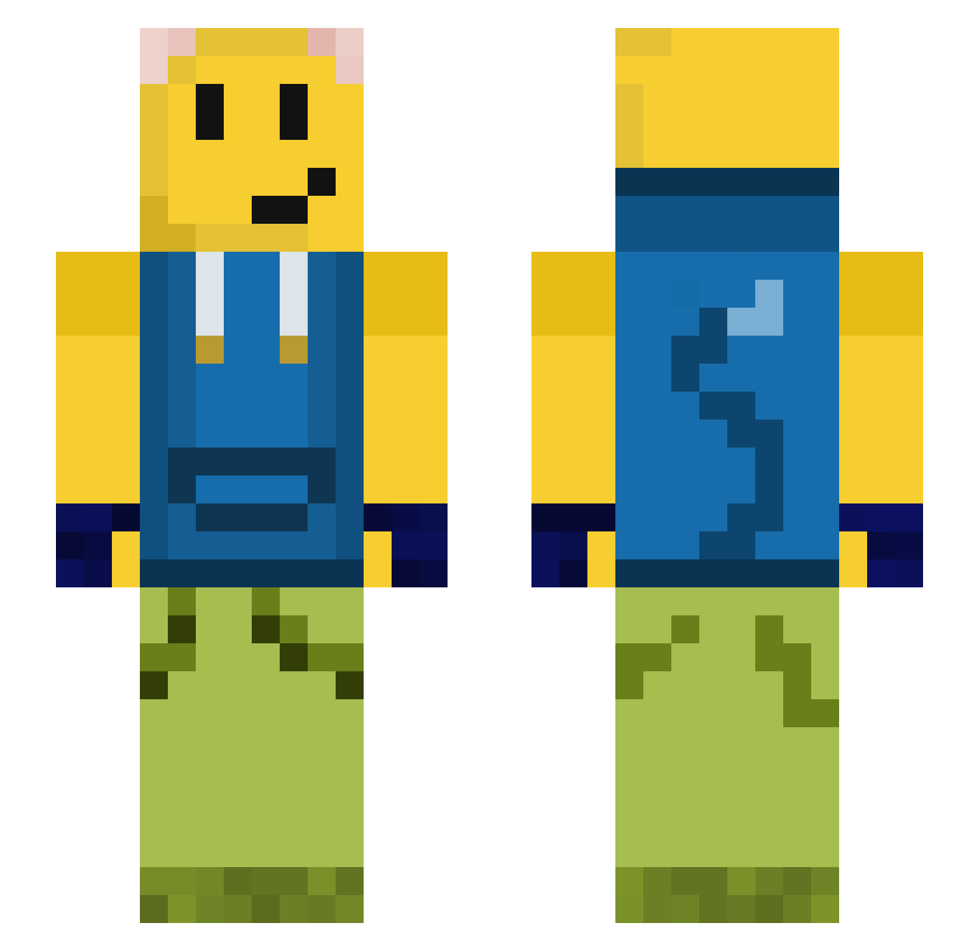 Jeffrey160 Minecraft skin, front and back view