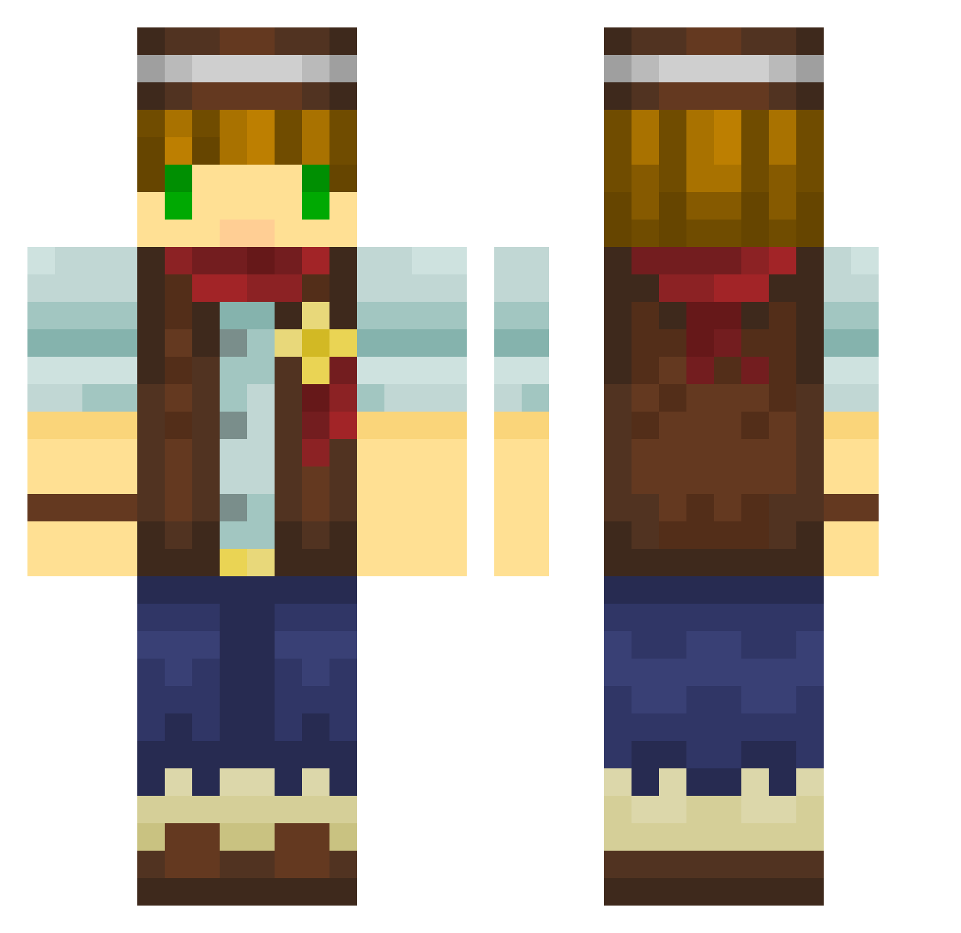 Woahtherepartner Minecraft skin, front and back view