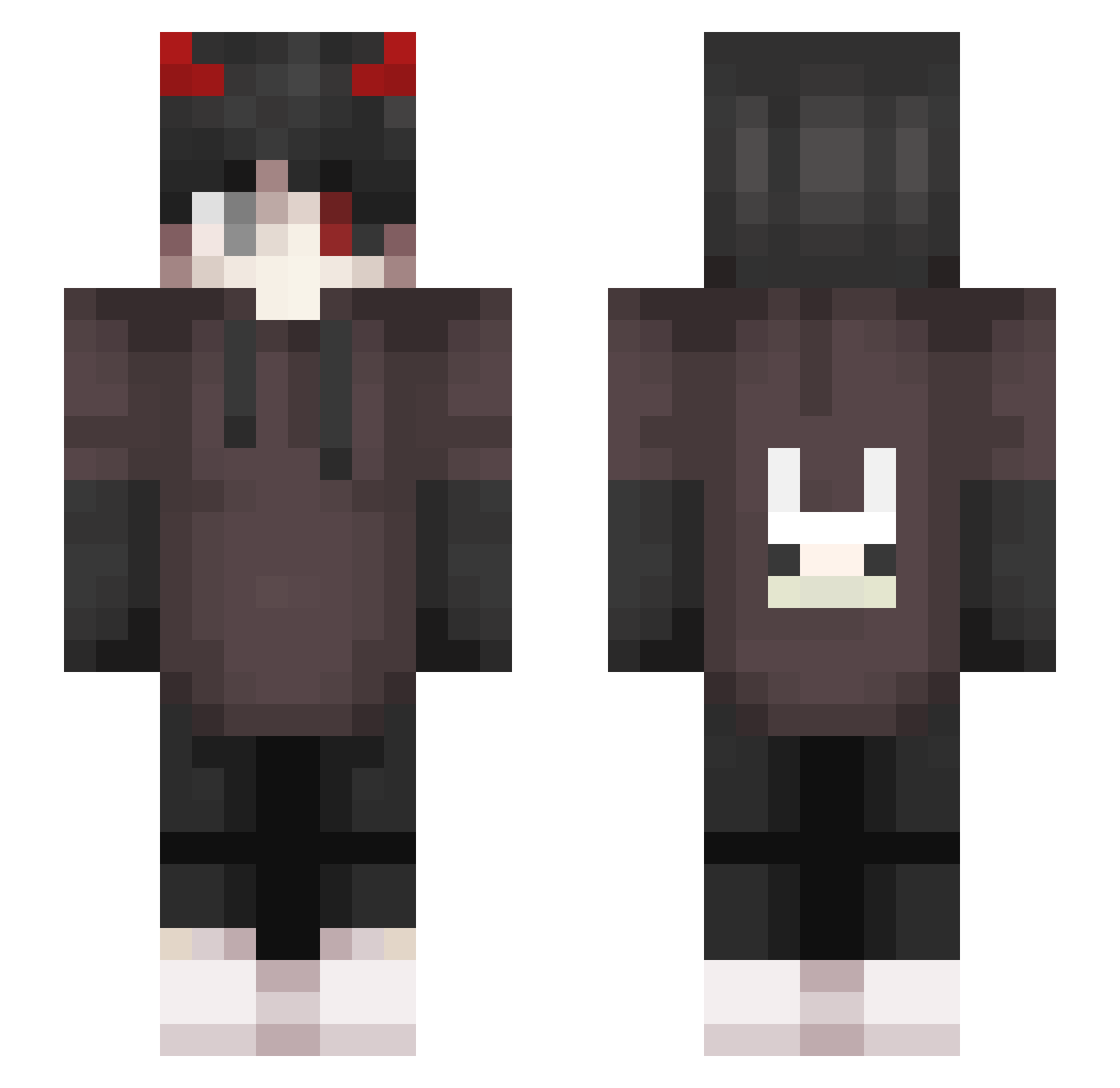 PointyPengu Minecraft skin, front and back view