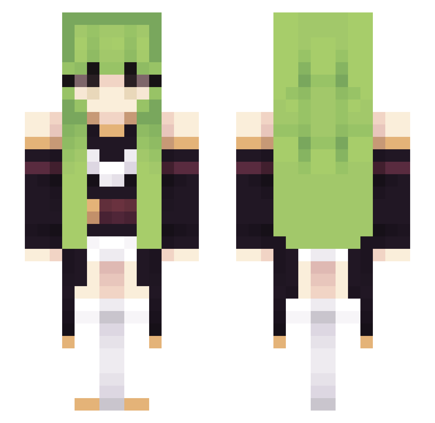 iohkaa Minecraft skin, front and back view