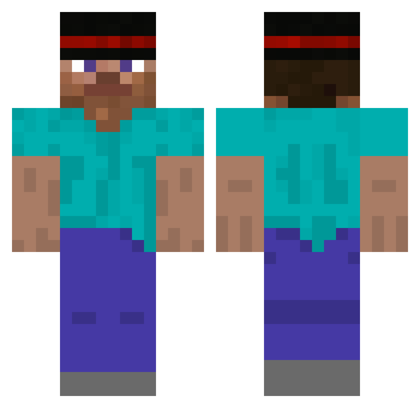 Reserve Minecraft skin, front and back view