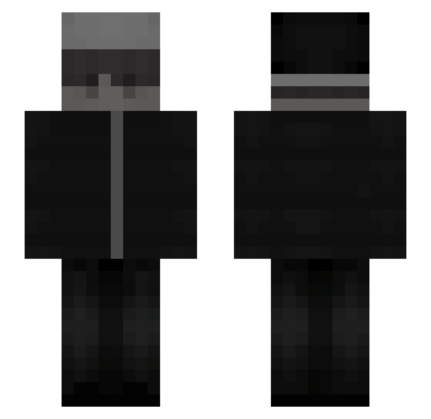 Aktienmarkt Minecraft skin, front and back view