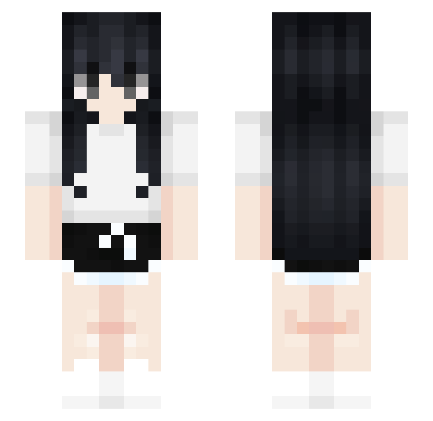 Hugs4M3lody Minecraft skin, front and back view