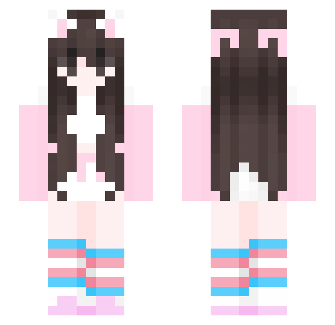 APrettyRose00 Minecraft skin, front and back view