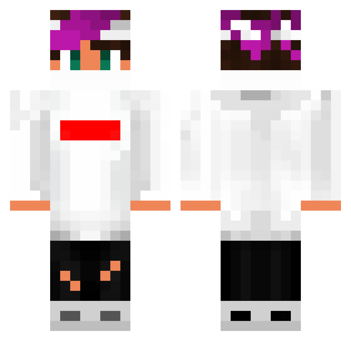 i7Madz Minecraft skin, front and back view