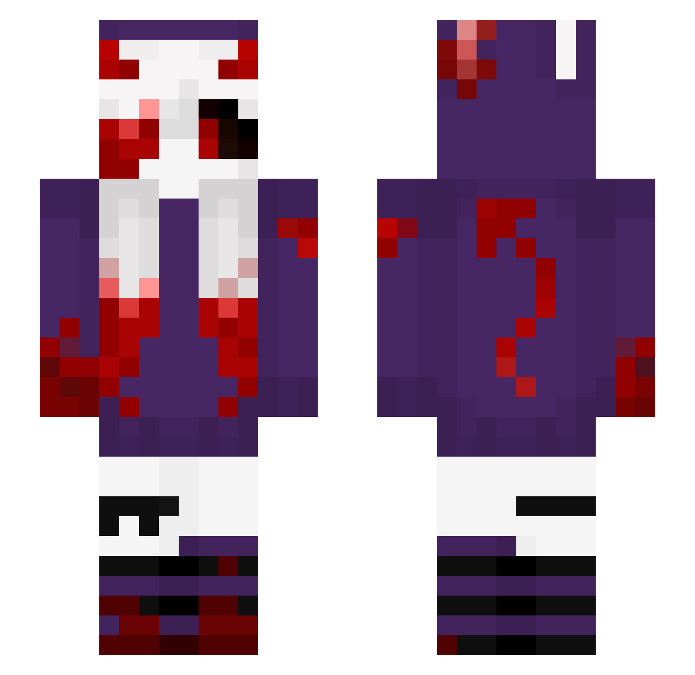Lilliay Minecraft skin, front and back view
