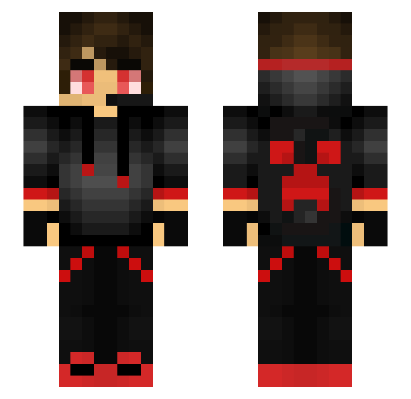 Schawny Minecraft skin, front and back view
