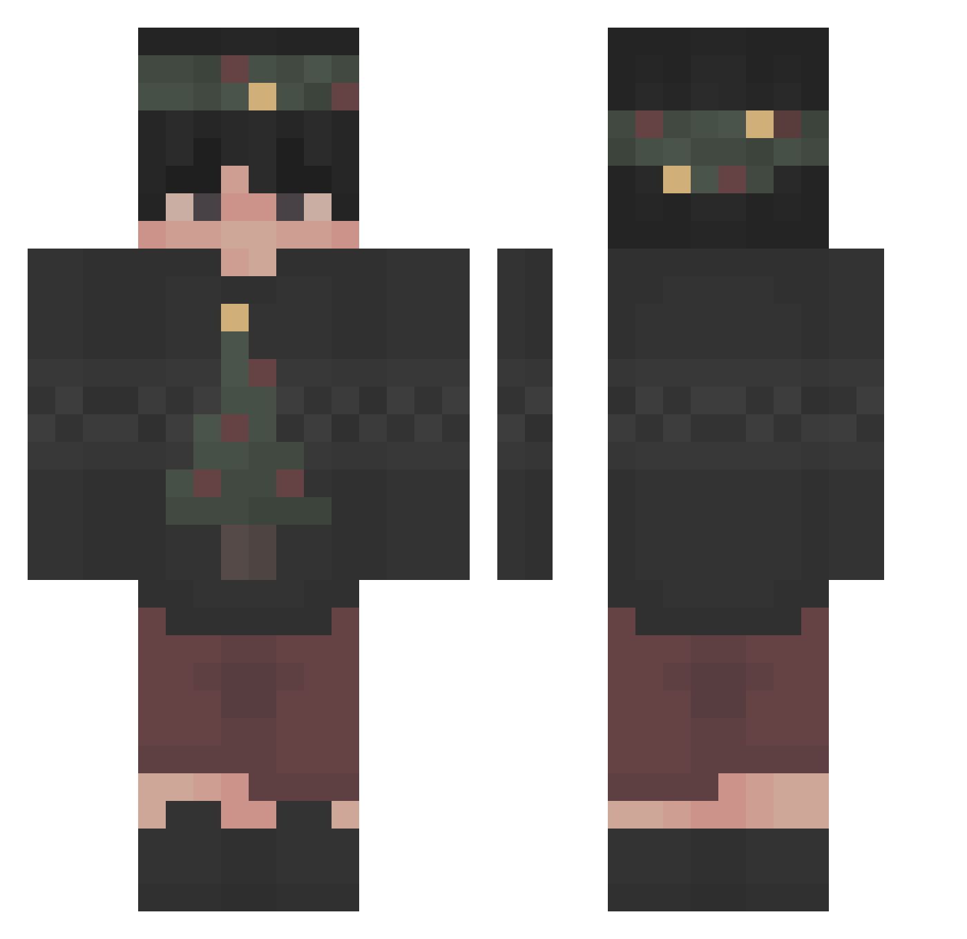 bl1skr Minecraft skin, front and back view