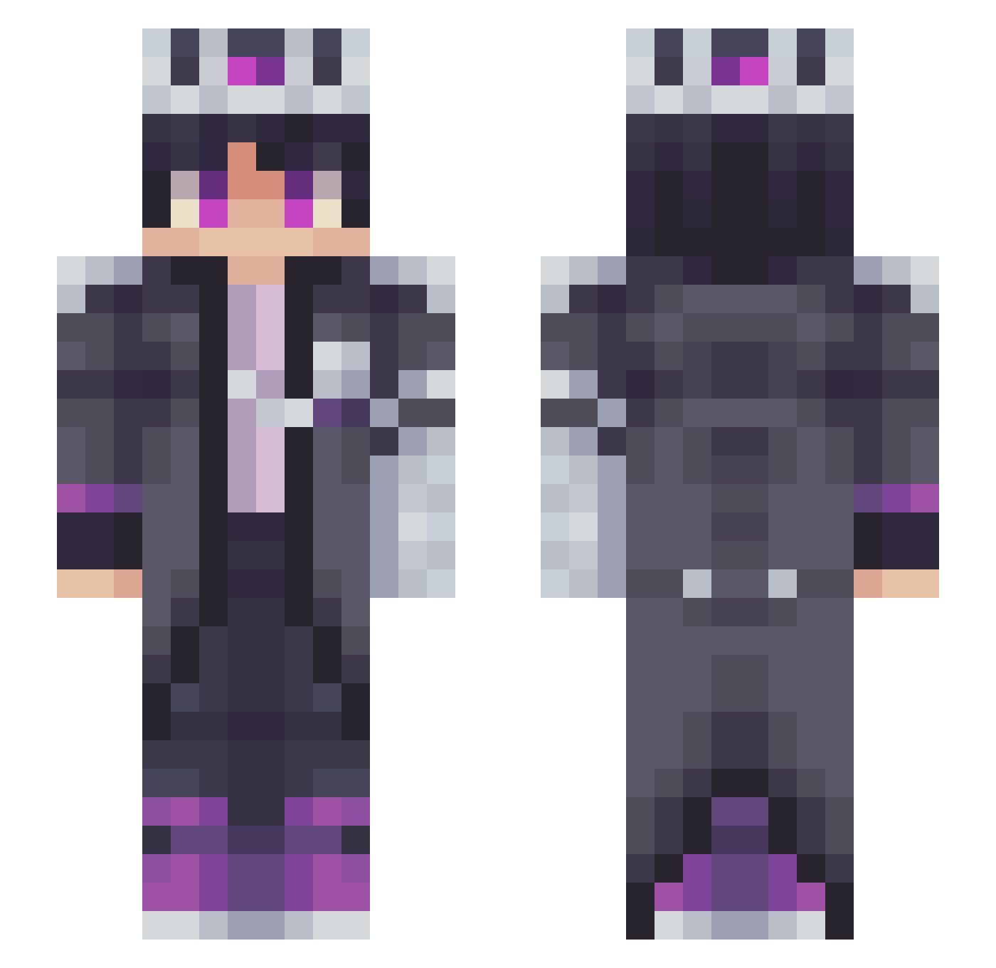 PlusV2 Minecraft skin, front and back view