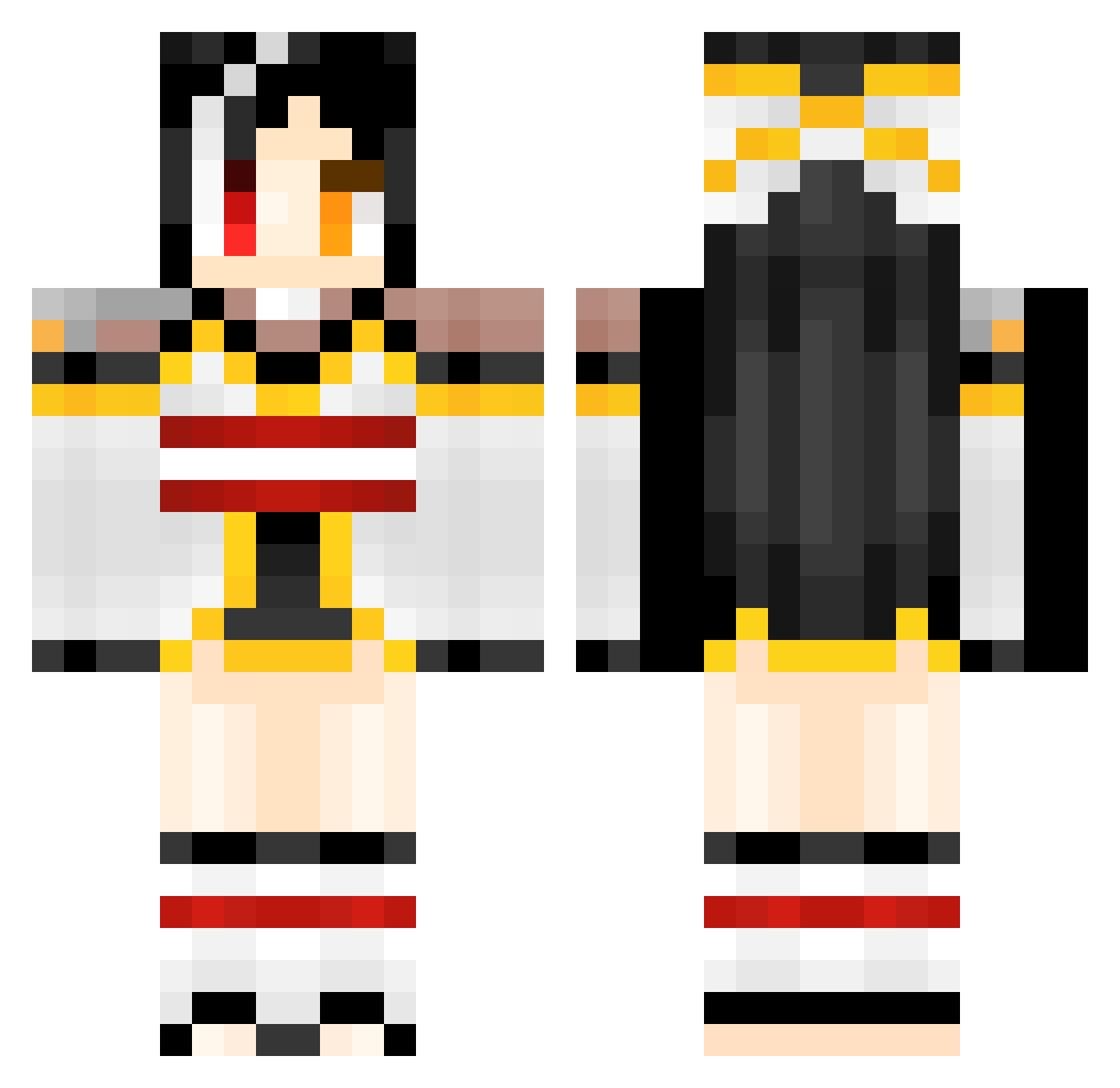 Yxeon Minecraft skin, front and back view