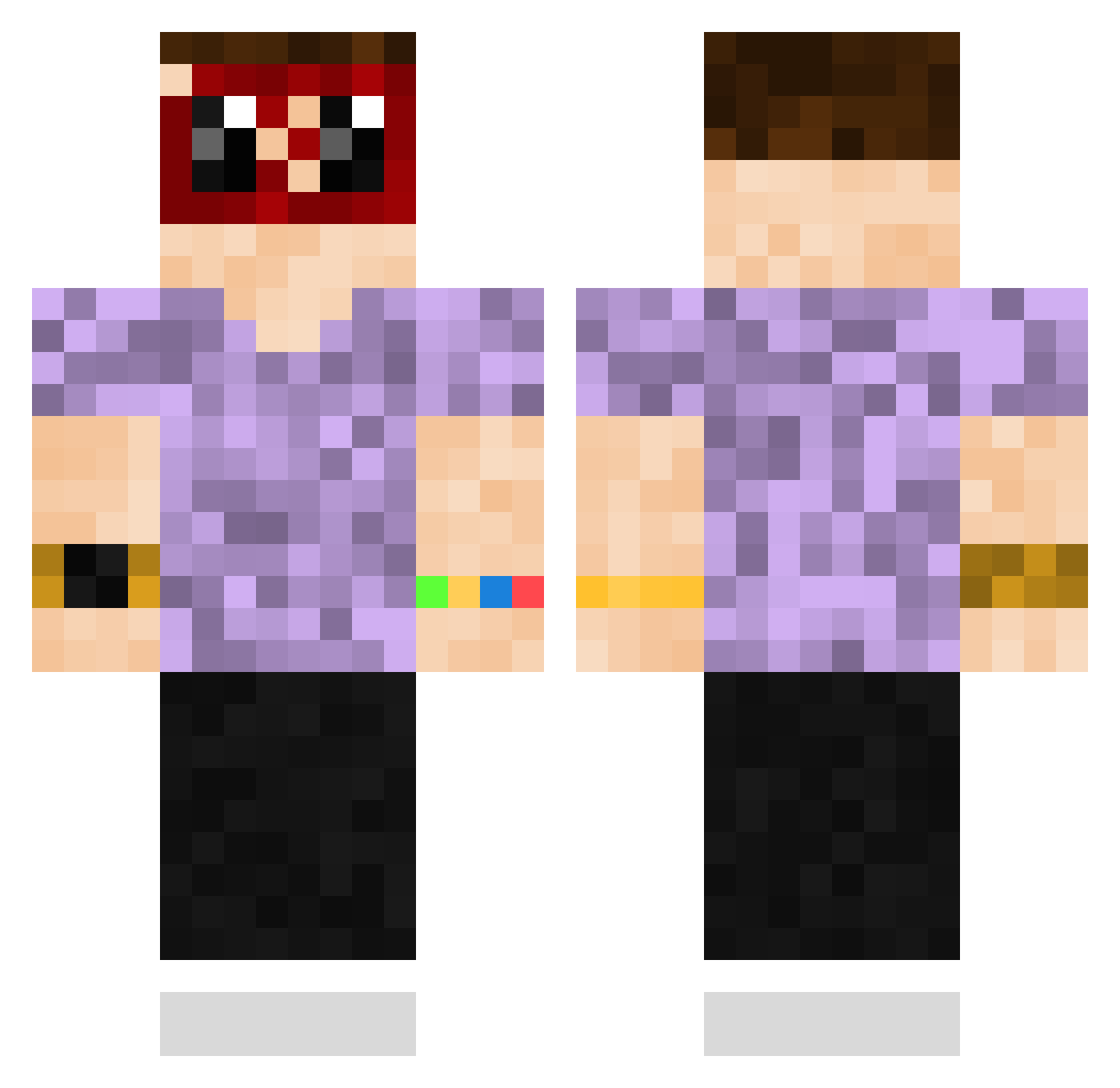 ZEBI9 Minecraft skin, front and back view