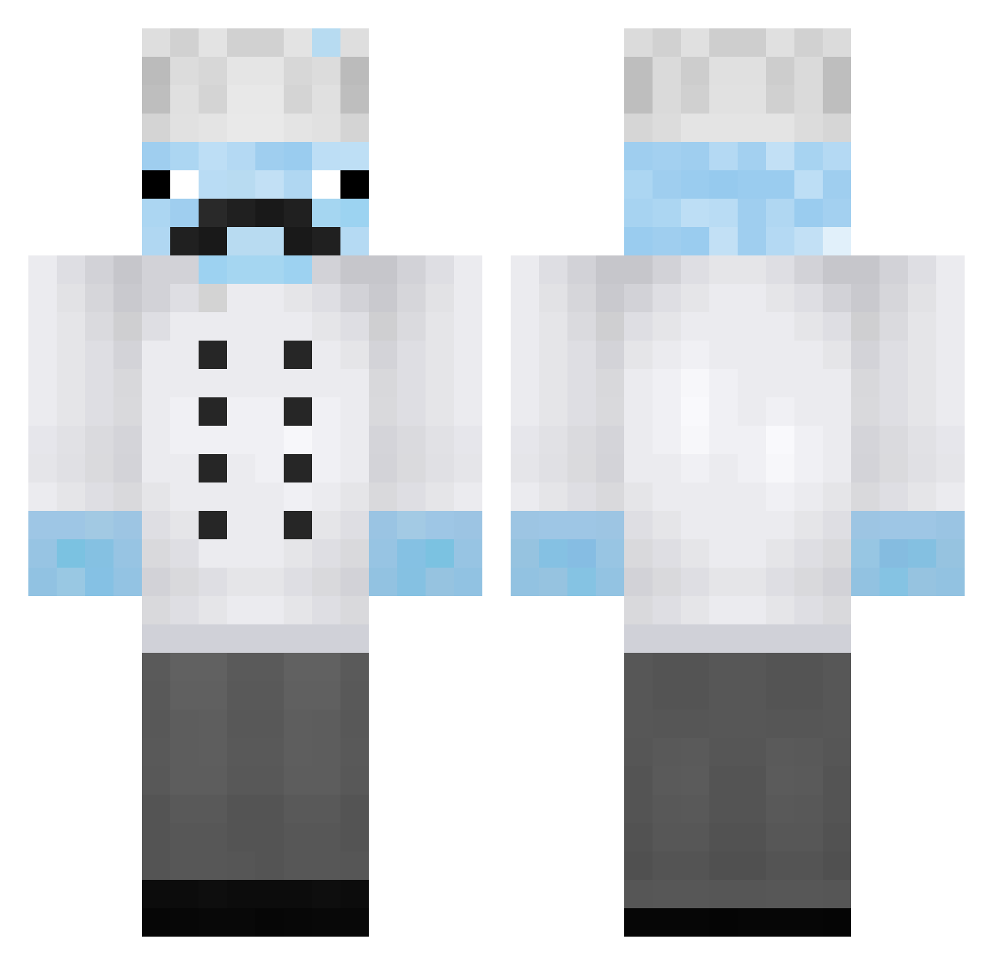 Veloc1ty8 Minecraft skin, front and back view