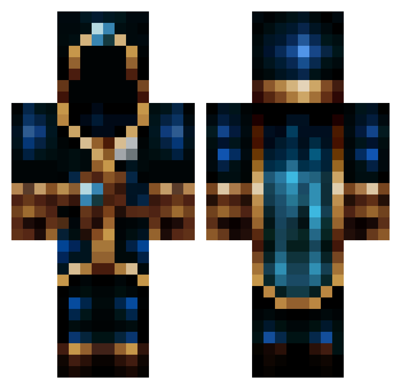 ZacMel Minecraft skin, front and back view