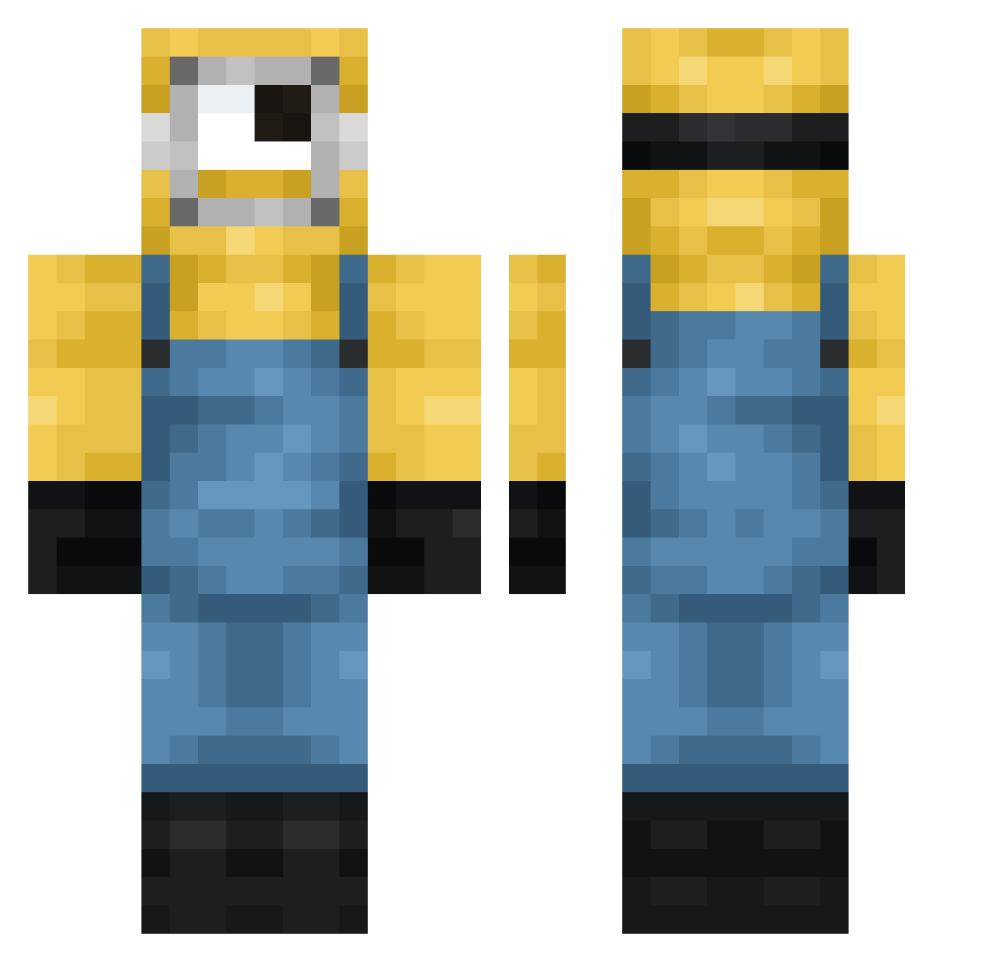 yipperdoodles Minecraft skin, front and back view