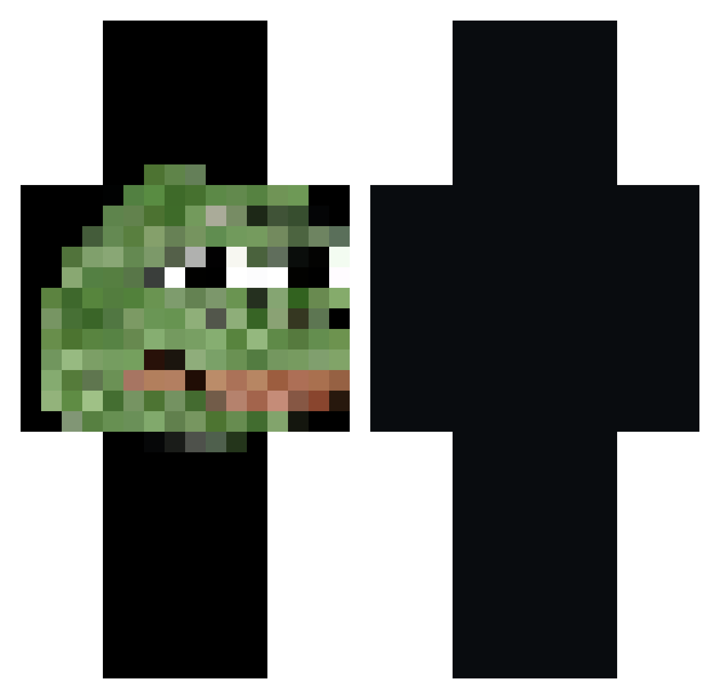 Shrumpps Minecraft skin, front and back view