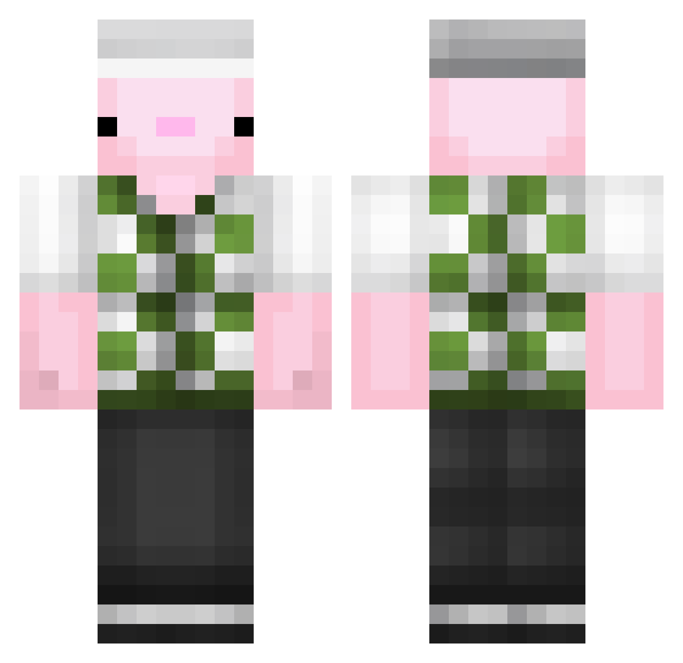 PonydoHD Minecraft skin, front and back view