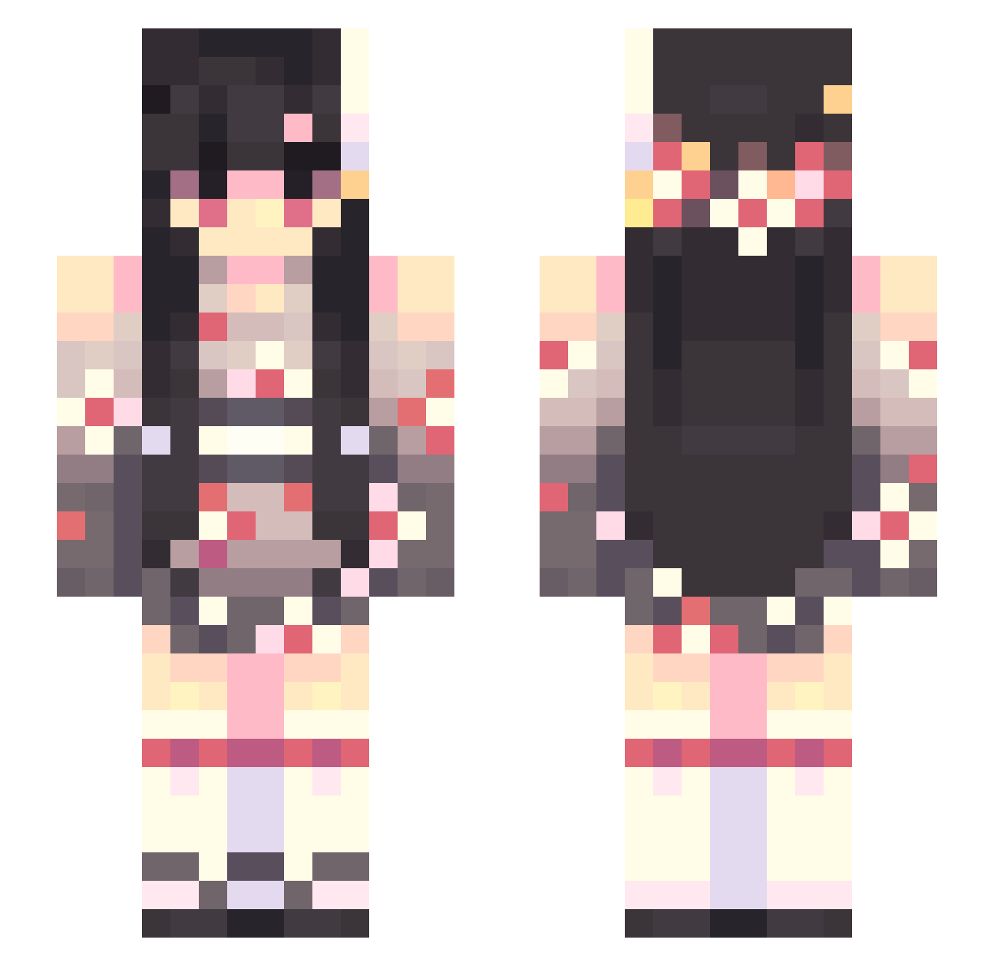 ivylike Minecraft skin, front and back view