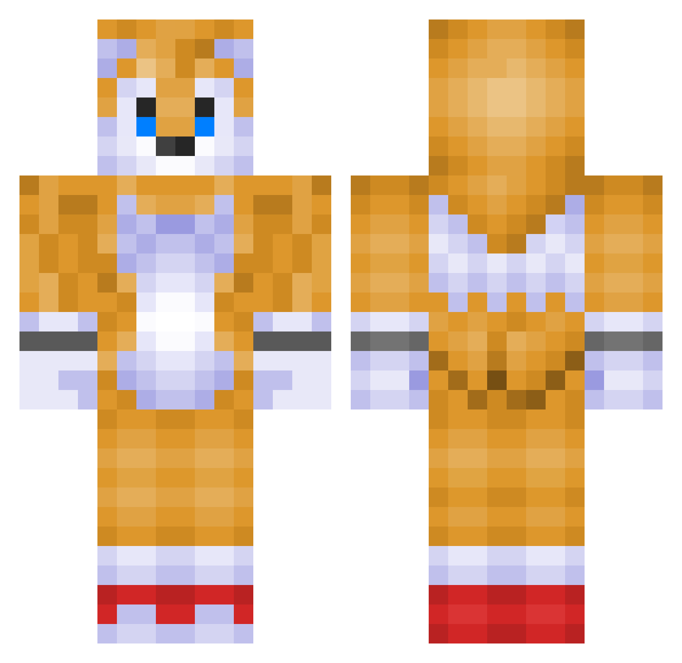 XDXDXDXDXDXDXDXP Minecraft skin, front and back view