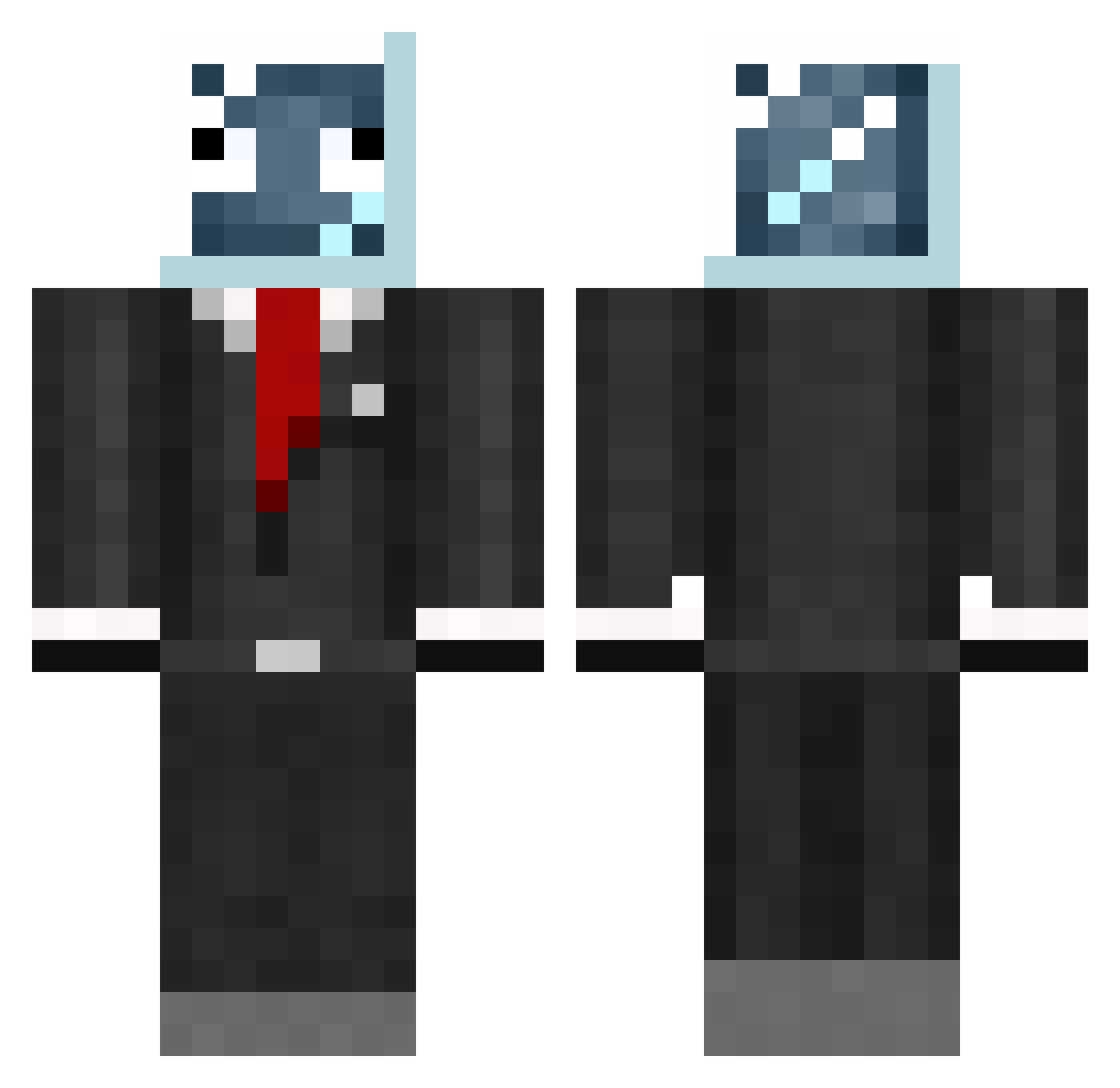 thebadSquidSquad Minecraft skin, front and back view