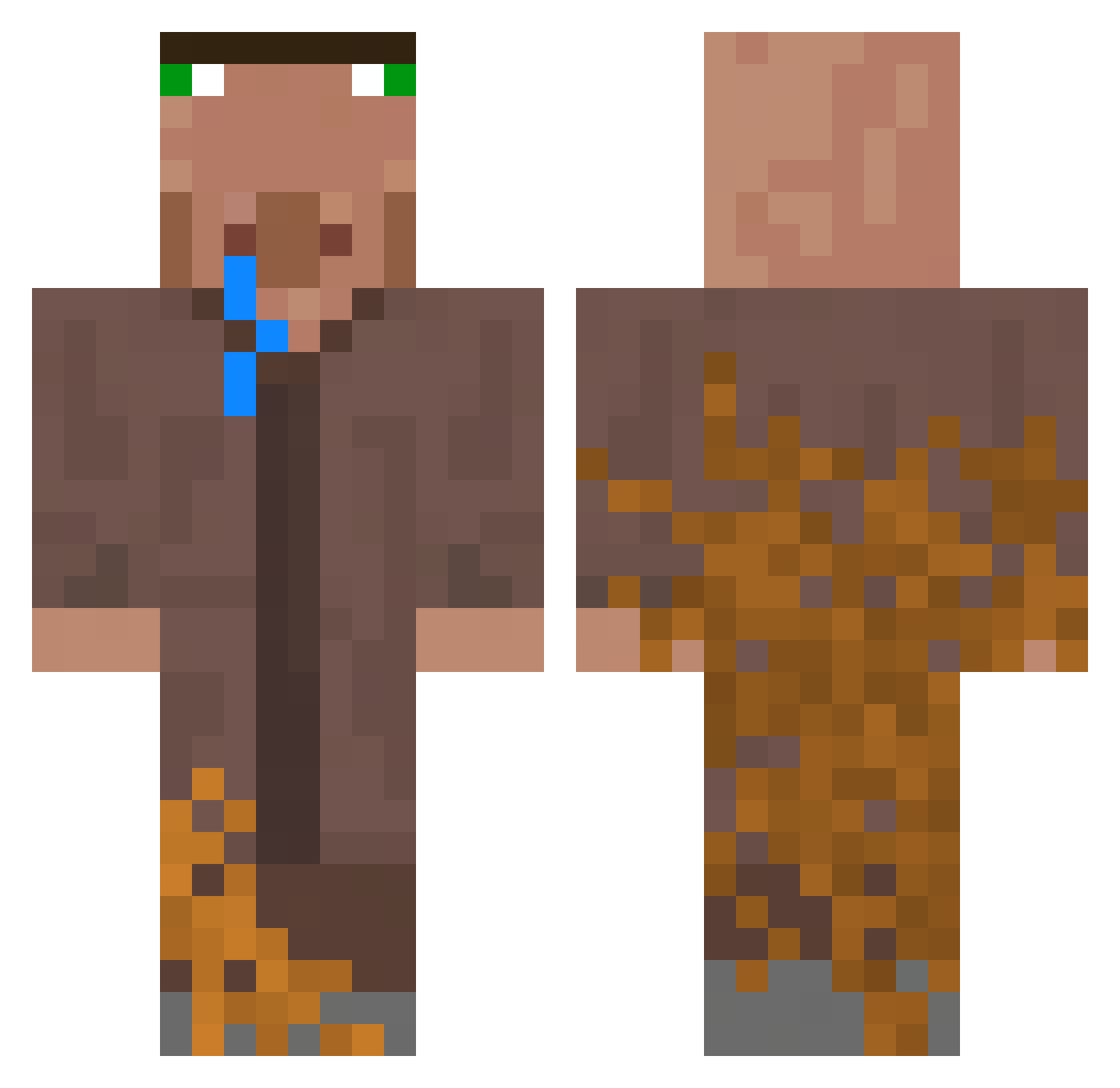 LKBeK Minecraft skin, front and back view