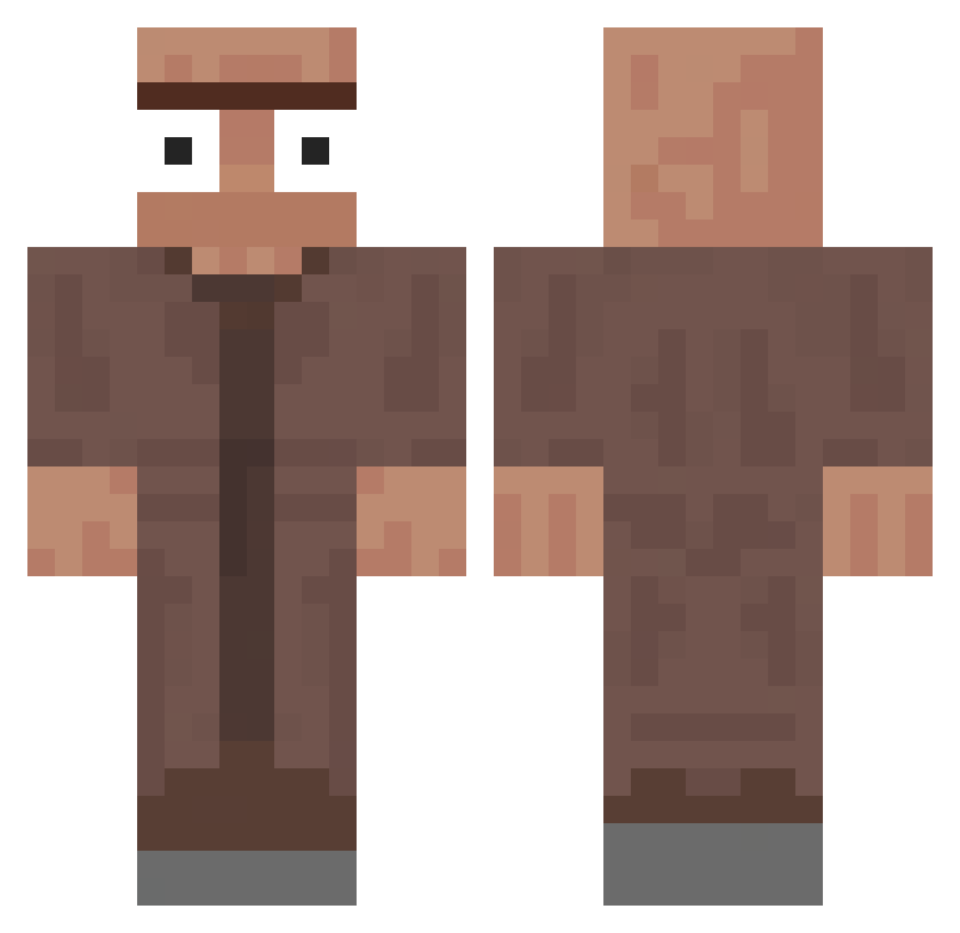 Sandunga Minecraft skin, front and back view