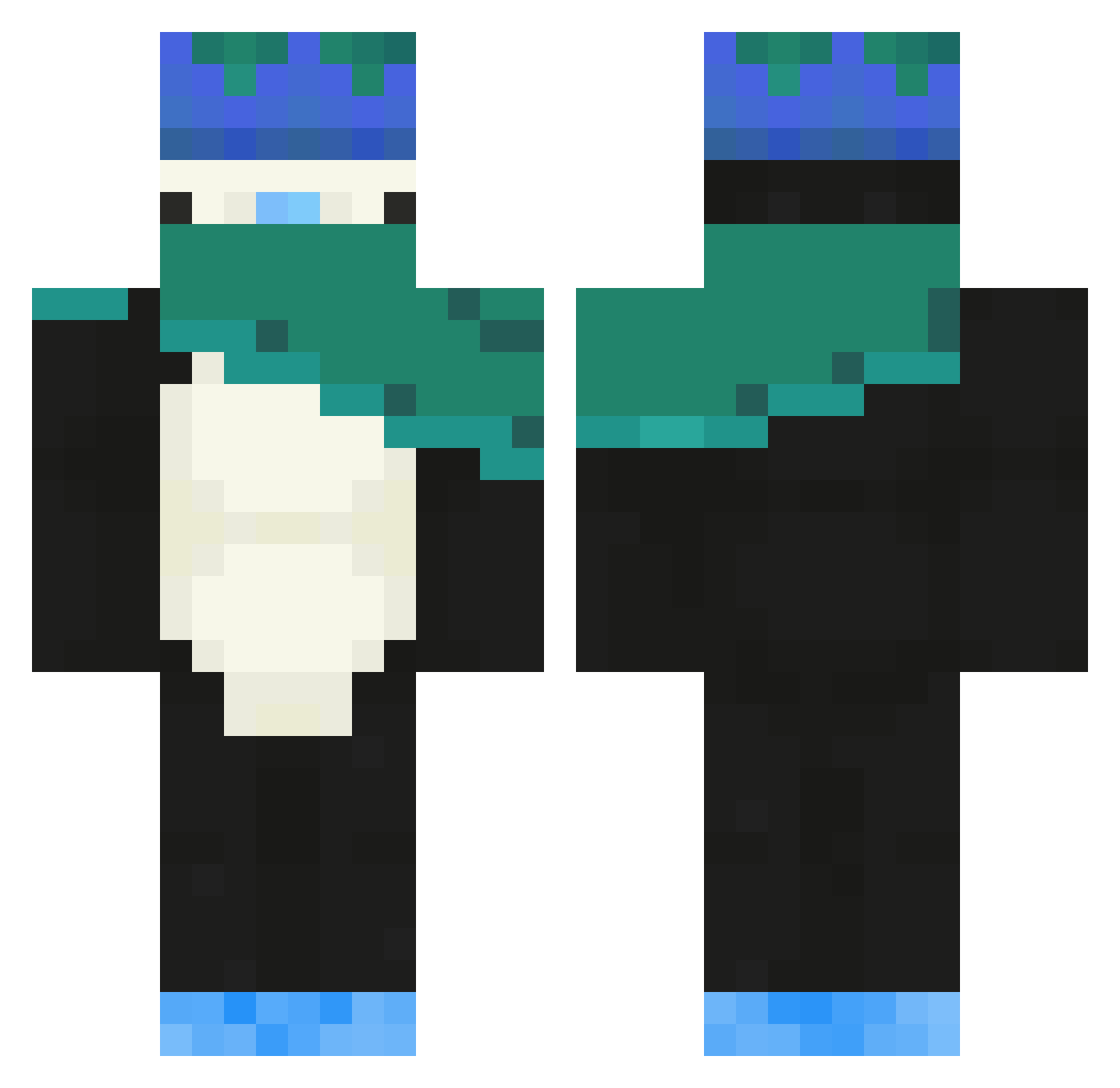 Sunb3n Minecraft skin, front and back view