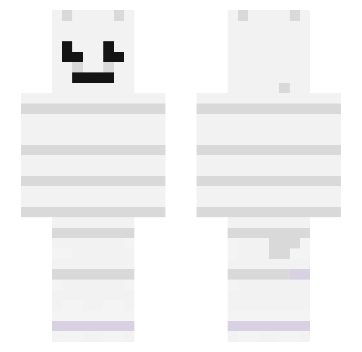 Ahsuhra Minecraft skin, front and back view