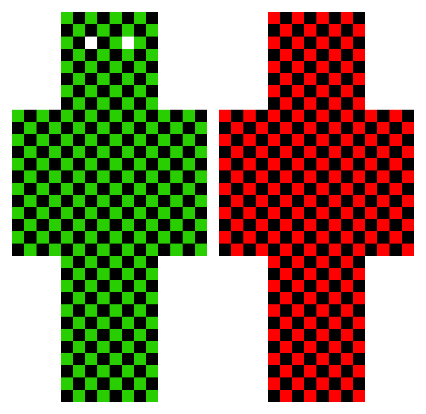 ZeTRks Minecraft skin, front and back view